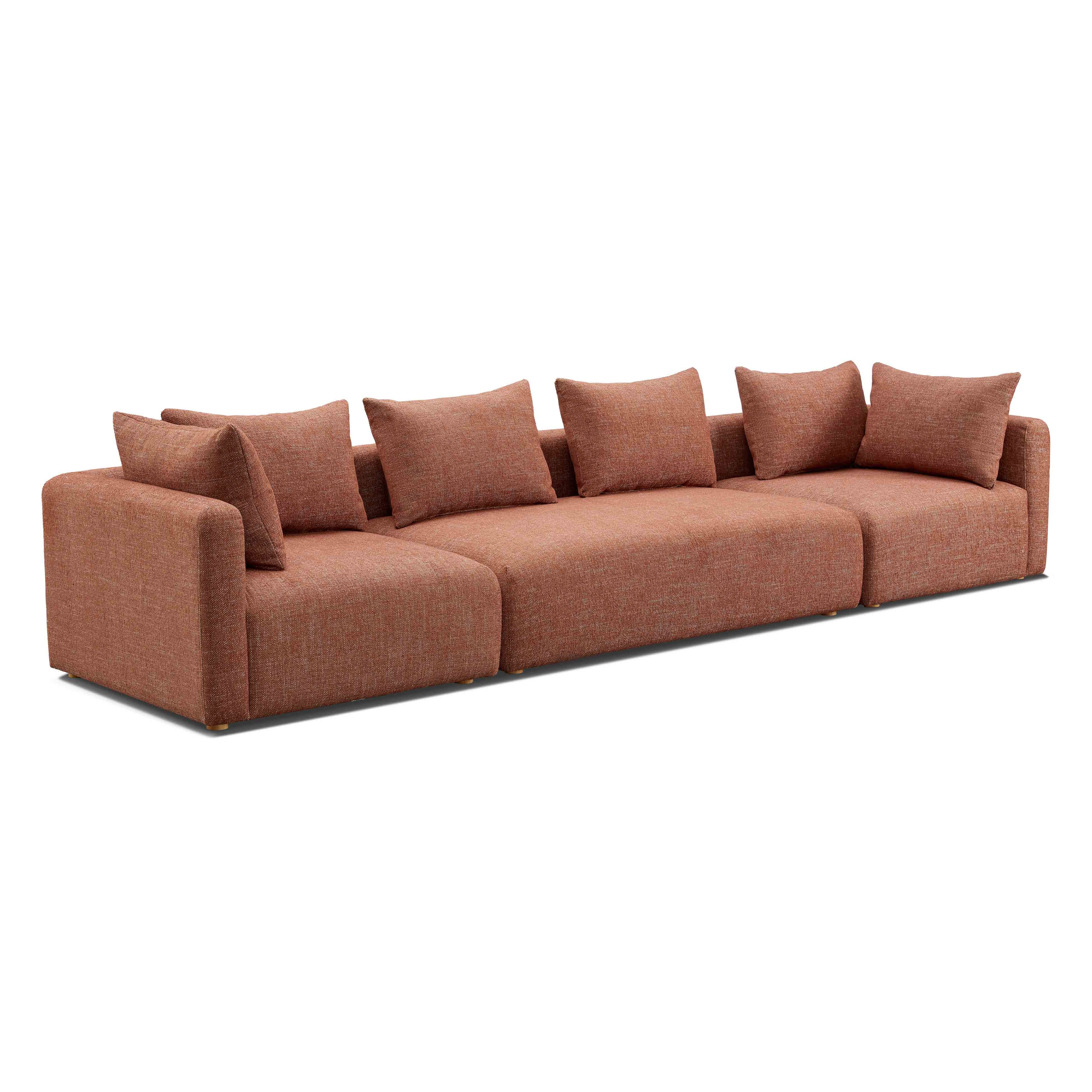 Hangover 145" Contract-Grade Textured Fabric Long Sofa - Image 6