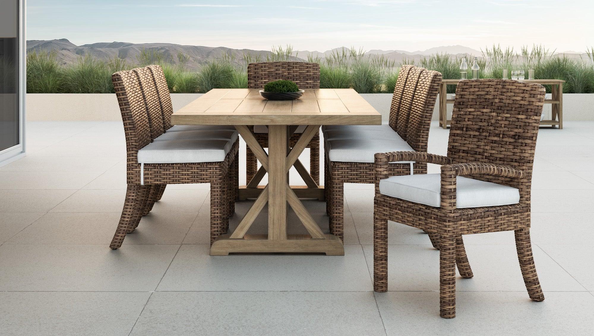 Havana Dining Chair in Canvas Flax w/ Self Welt - Image 2