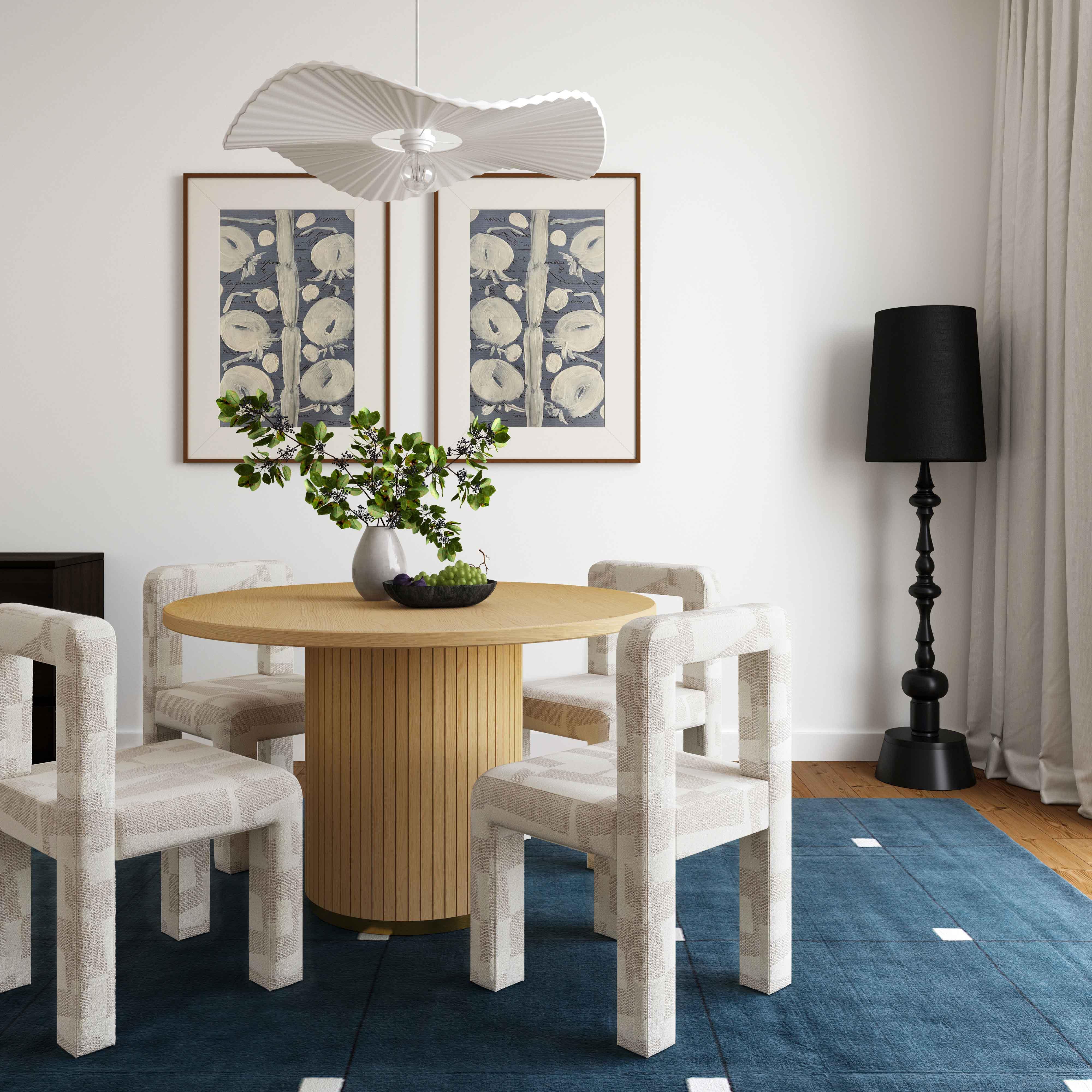 Hazel Cream Patterned Performance Jacquard Dining Chair - Image 2