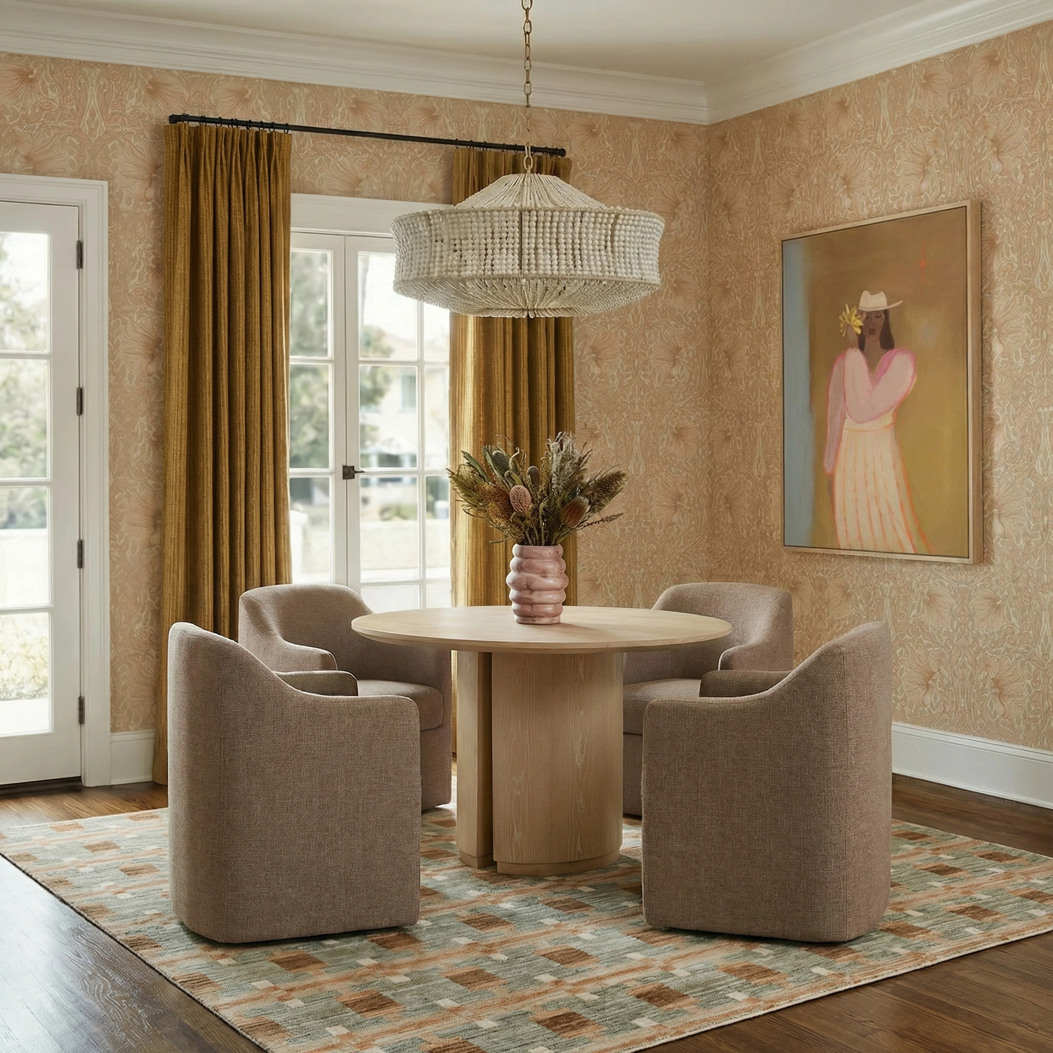 Helena Tall Textured Weave Performance Fabric Dining Chair - Image 2