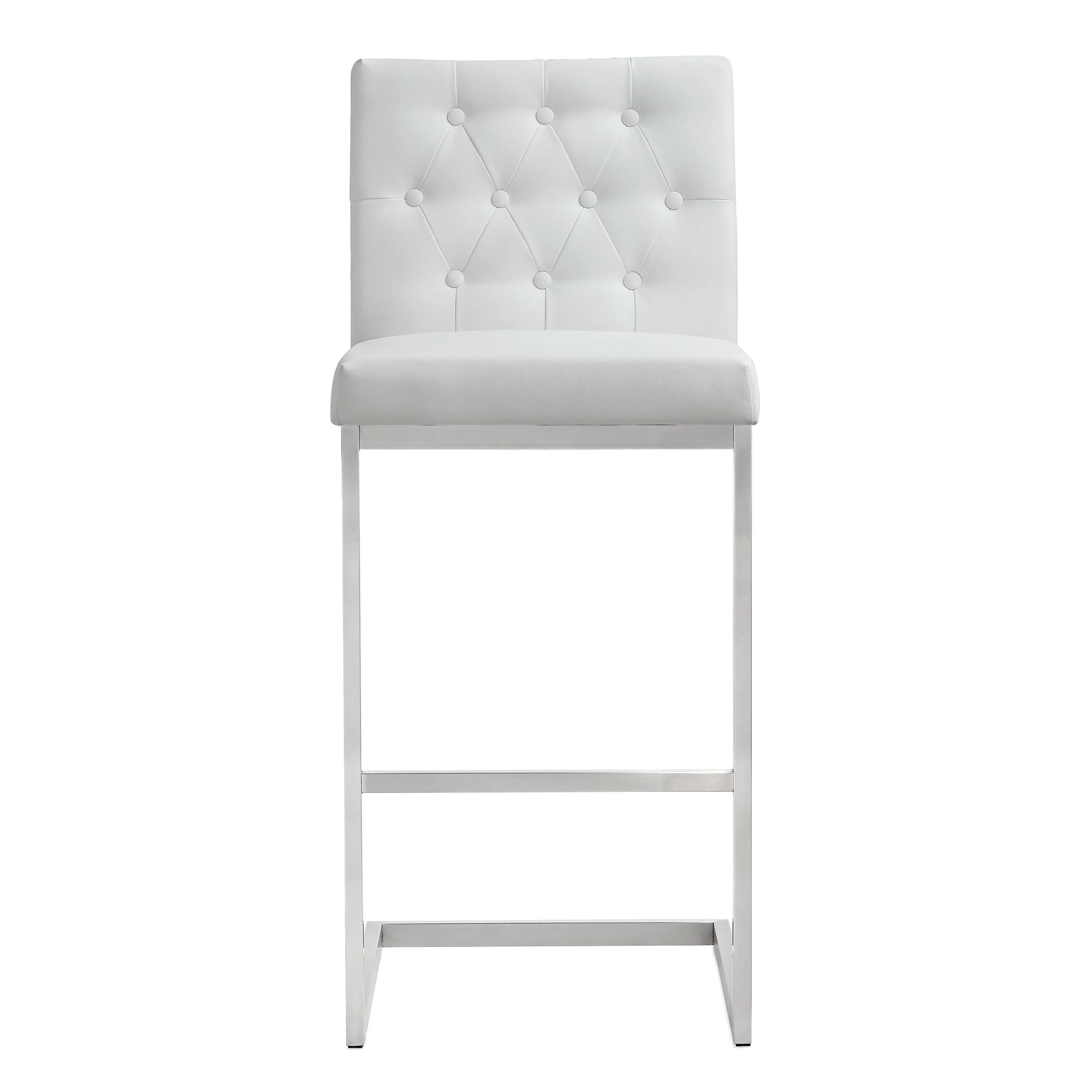 Helsinki White Stainless Steel Barstool - Set of 2 - Image 4