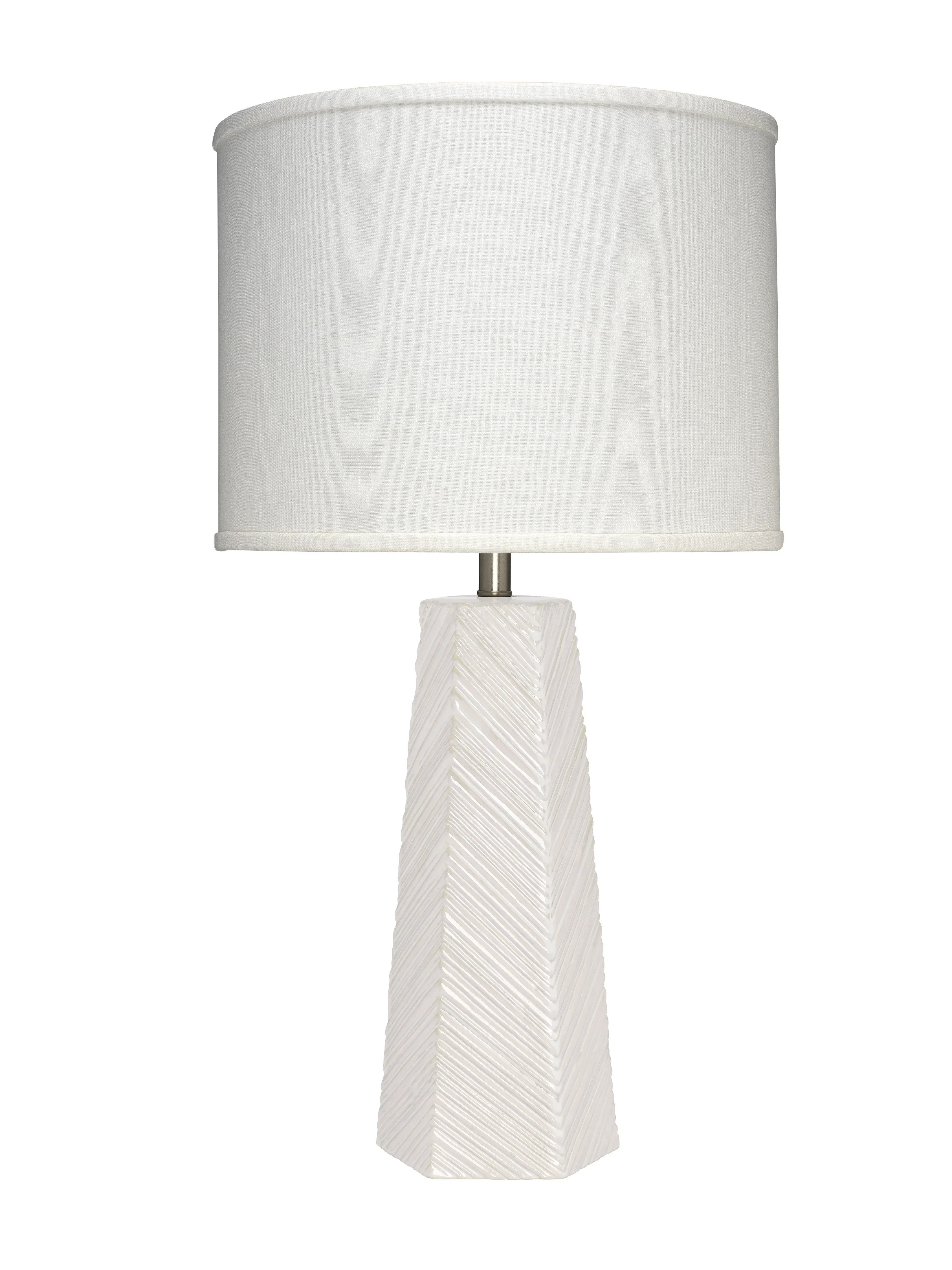 High Rise Glass Table Lamp with Linen Shade