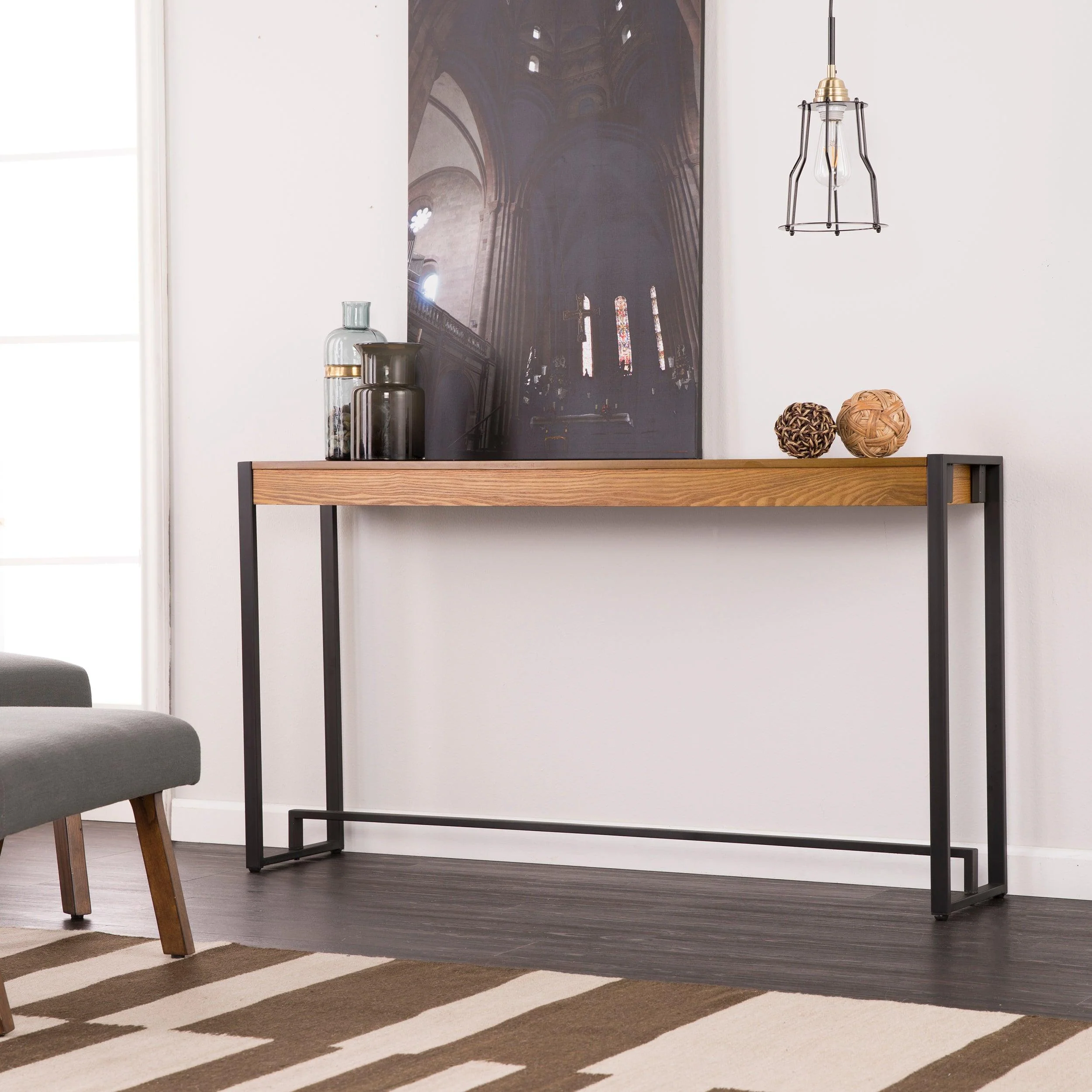 Holly & Martin Macen Console - Weathered Gray Oak w/ Black - Image 2