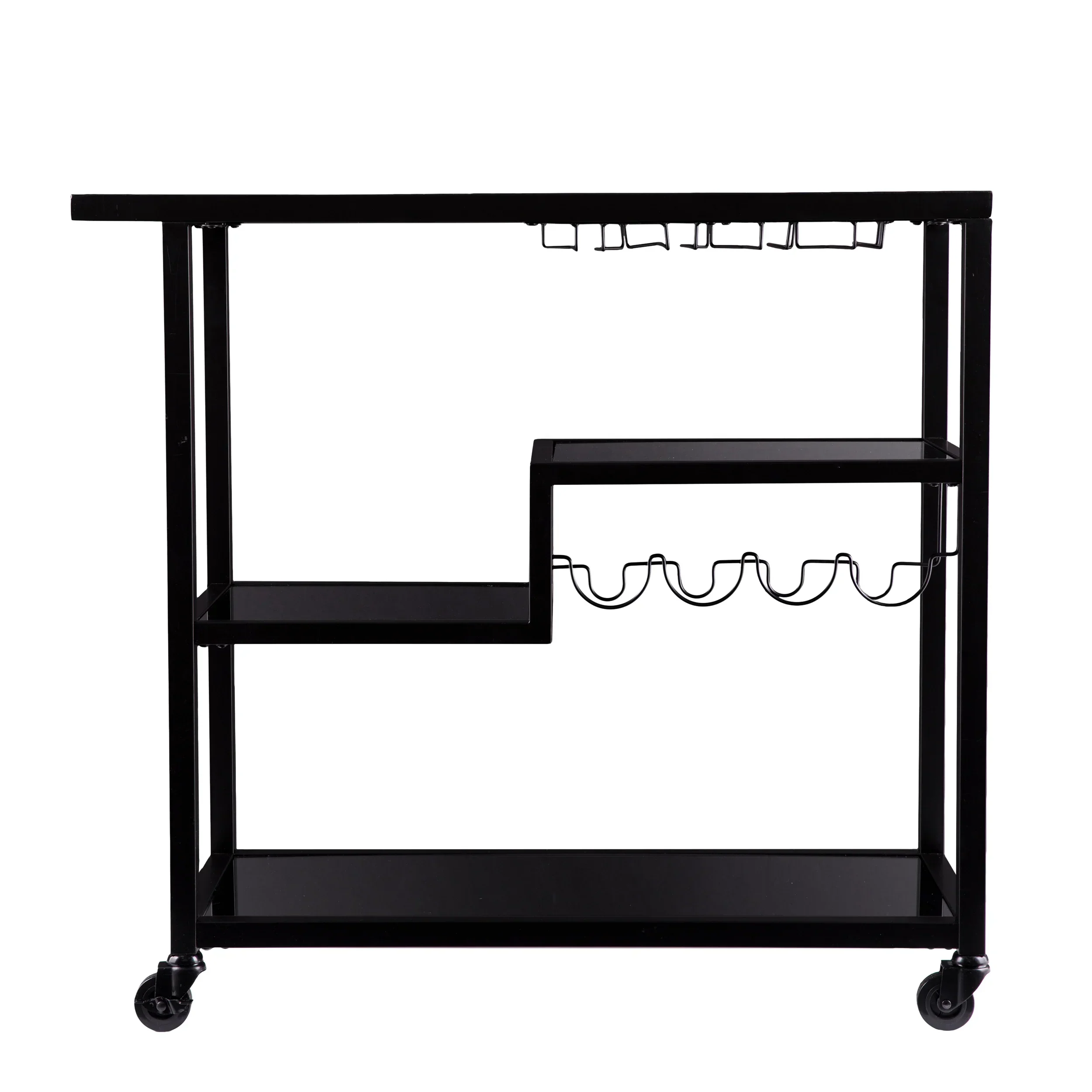 Holly & Martin Zephs Bar Cart – Black w/ Smoked Mirror - Image 3