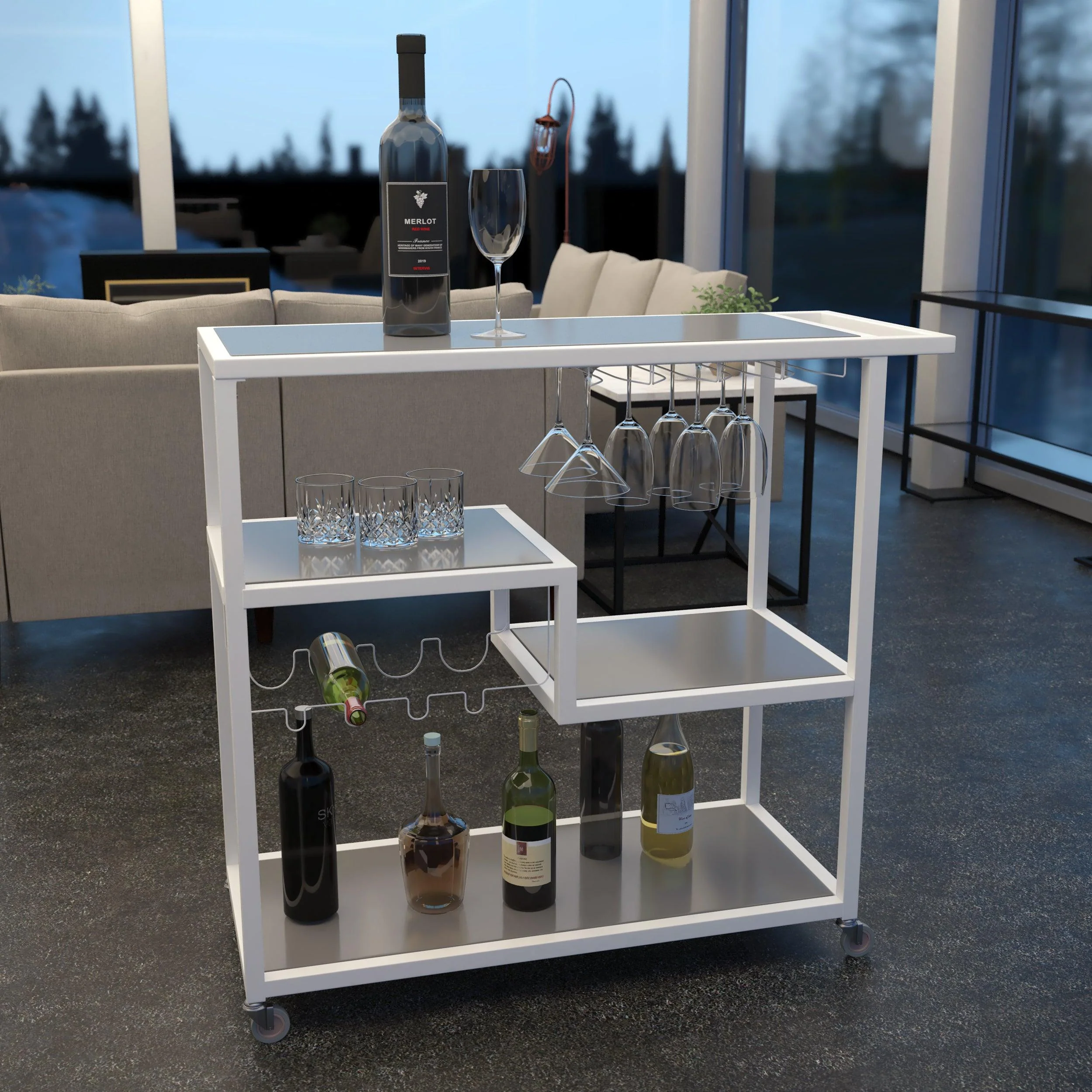 Holly & Martin Zephs Bar Cart - White - Image 2