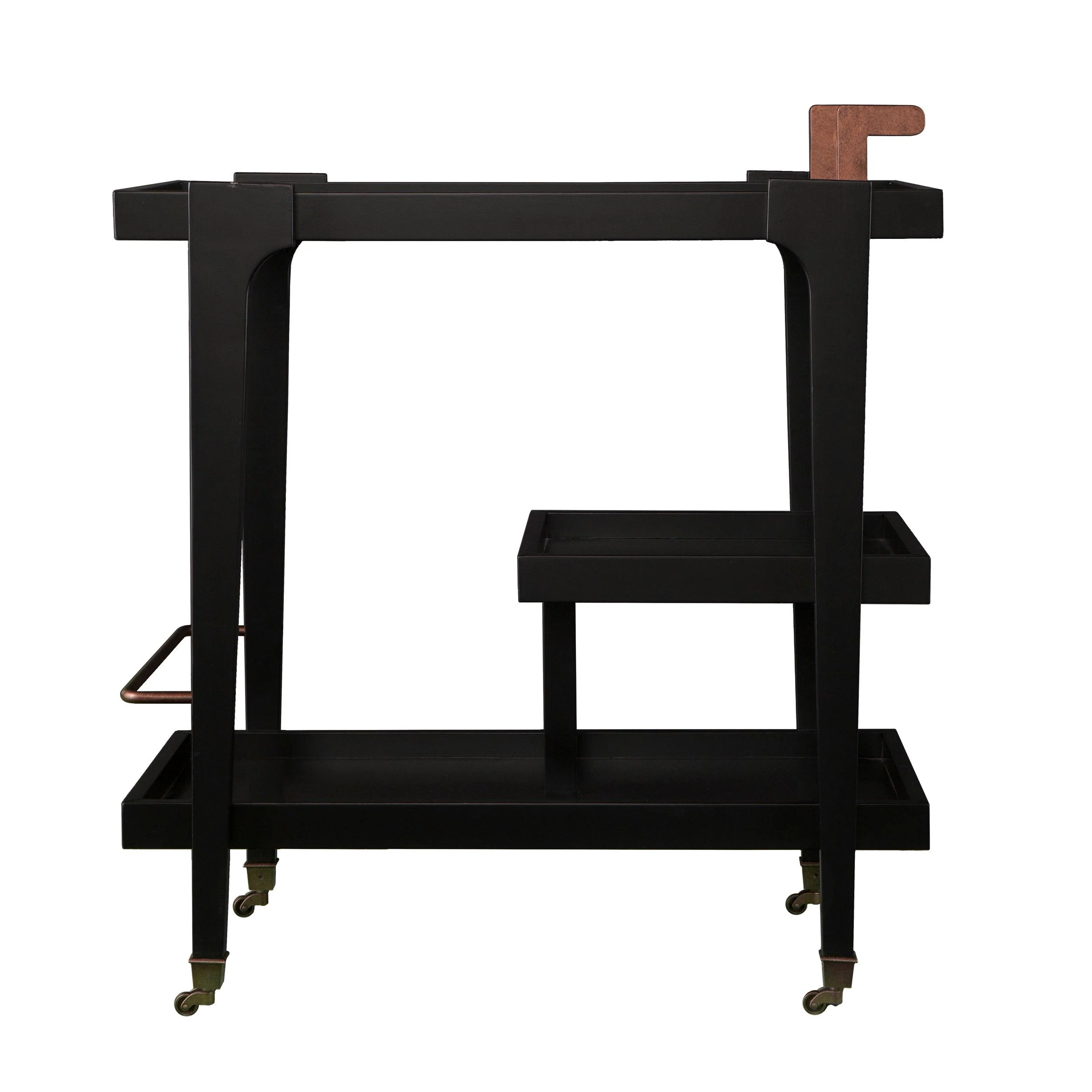 Holly & Martin Zhori Midcentury Modern Bar Cart - Black - Image 6