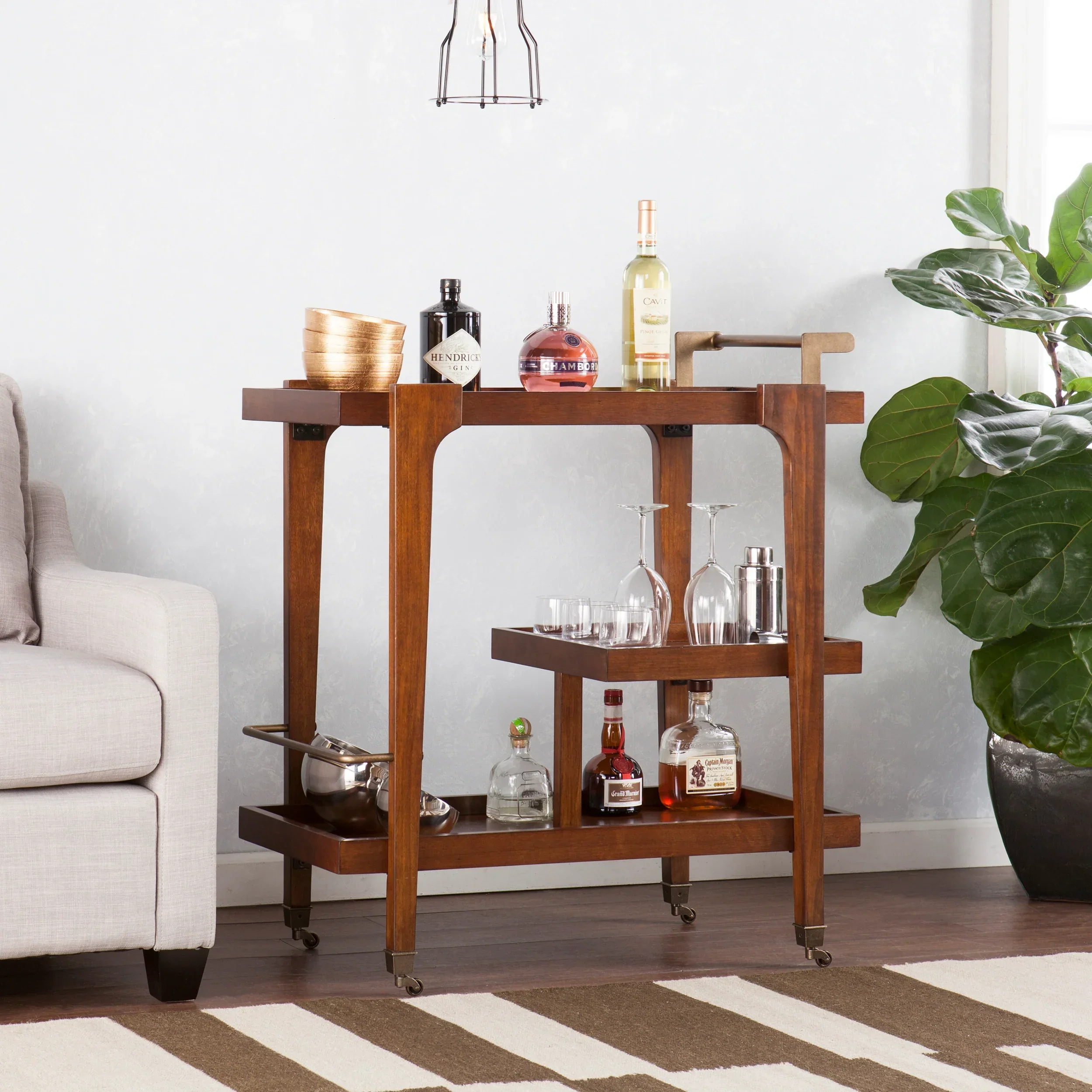Holly & Martin Zhori Midcentury Modern Bar Cart - Image 2
