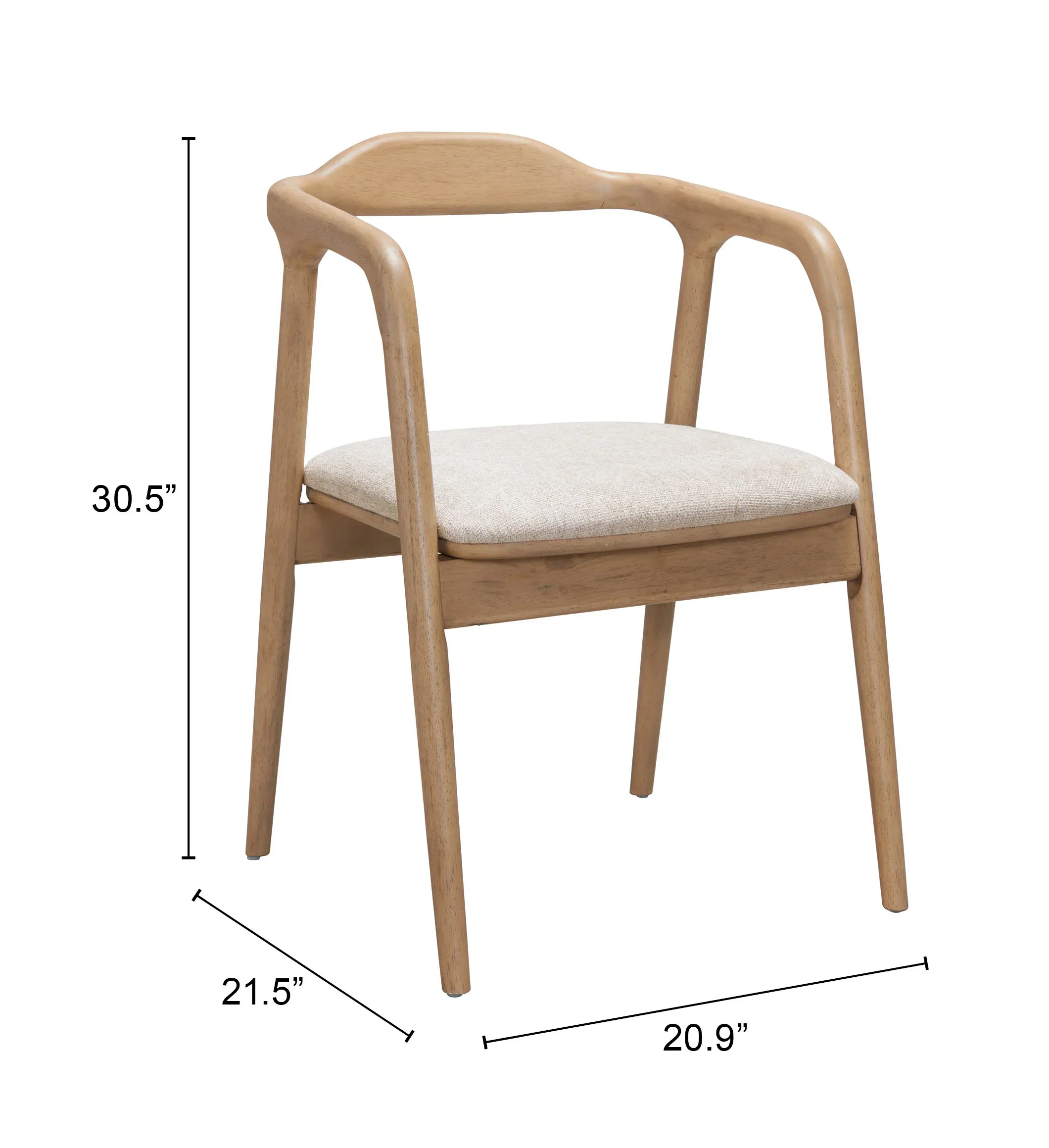 Hosoi Dining Chair Beige - Set of 2 - Image 5
