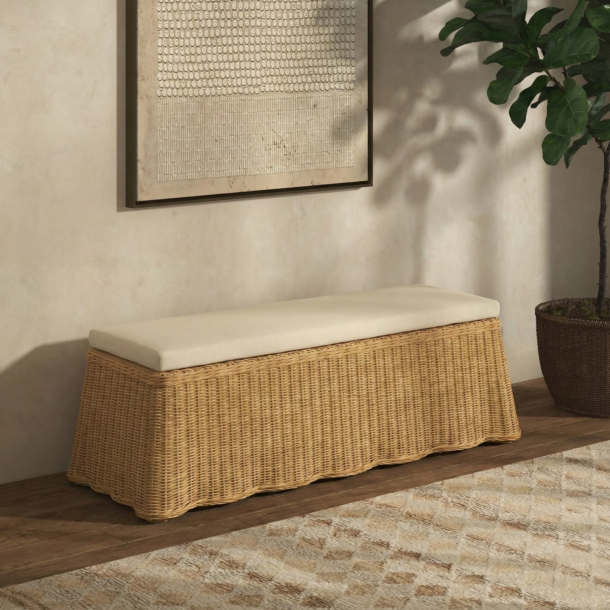 Hylda Rattan Bench - Image 2