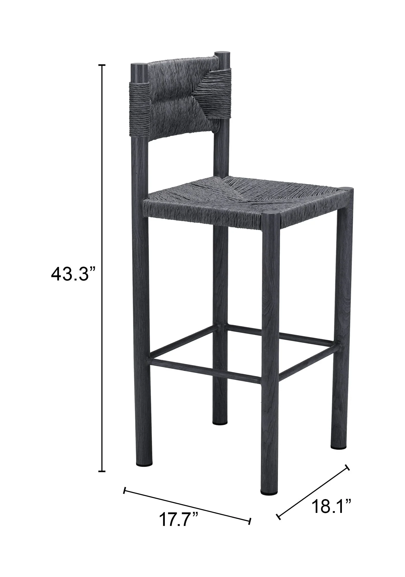 Iska Barstool (Set of 2) Black - Image 6