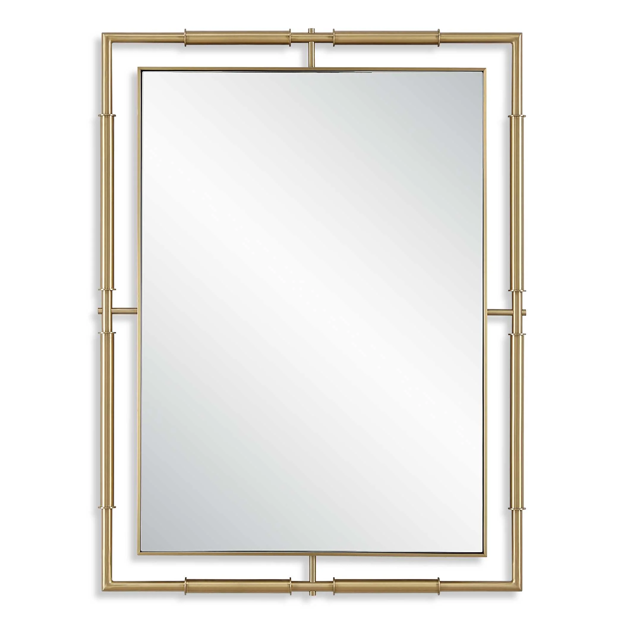 It's All Connected Rectangle Brass Mirror