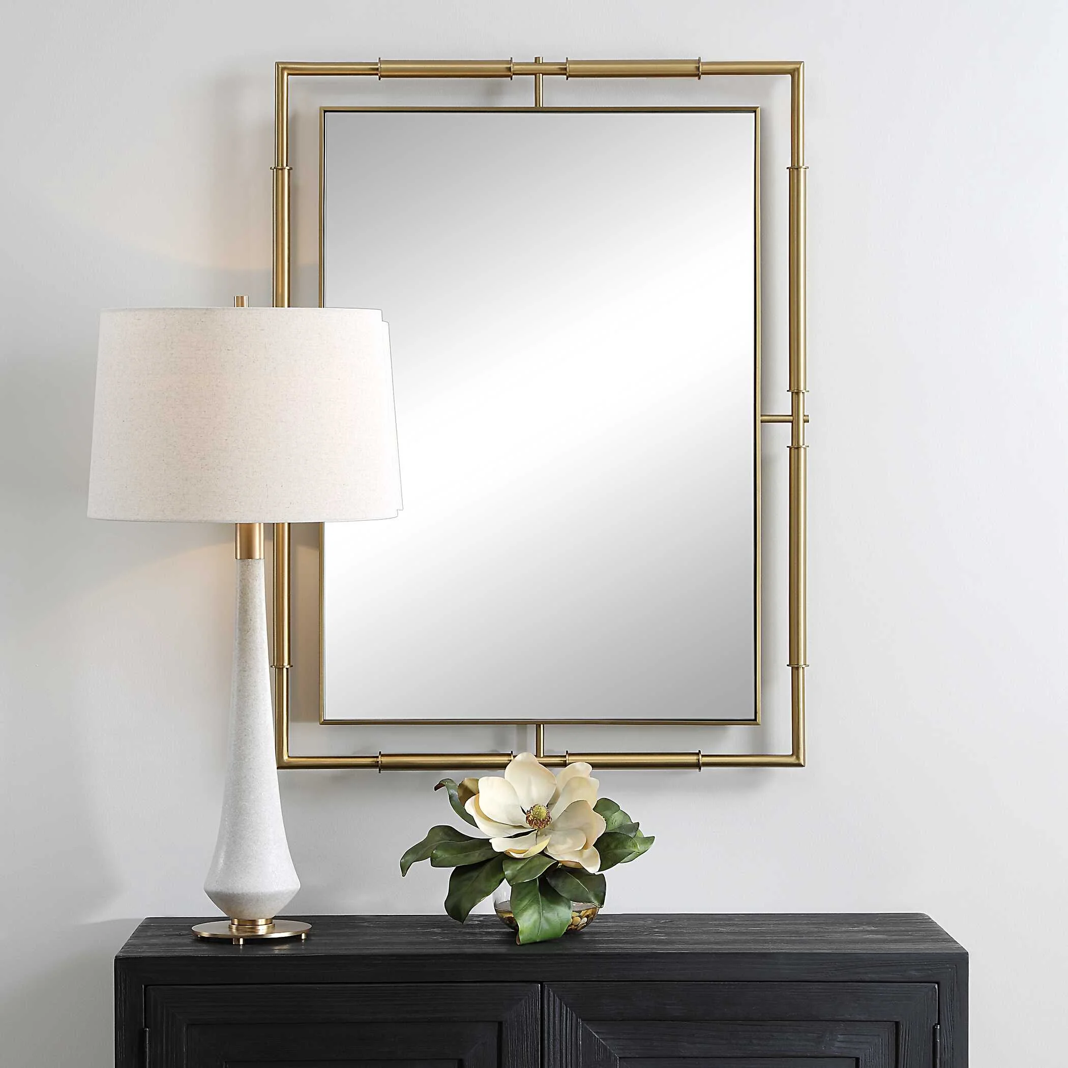 It's All Connected Rectangle Brass Mirror - Image 2