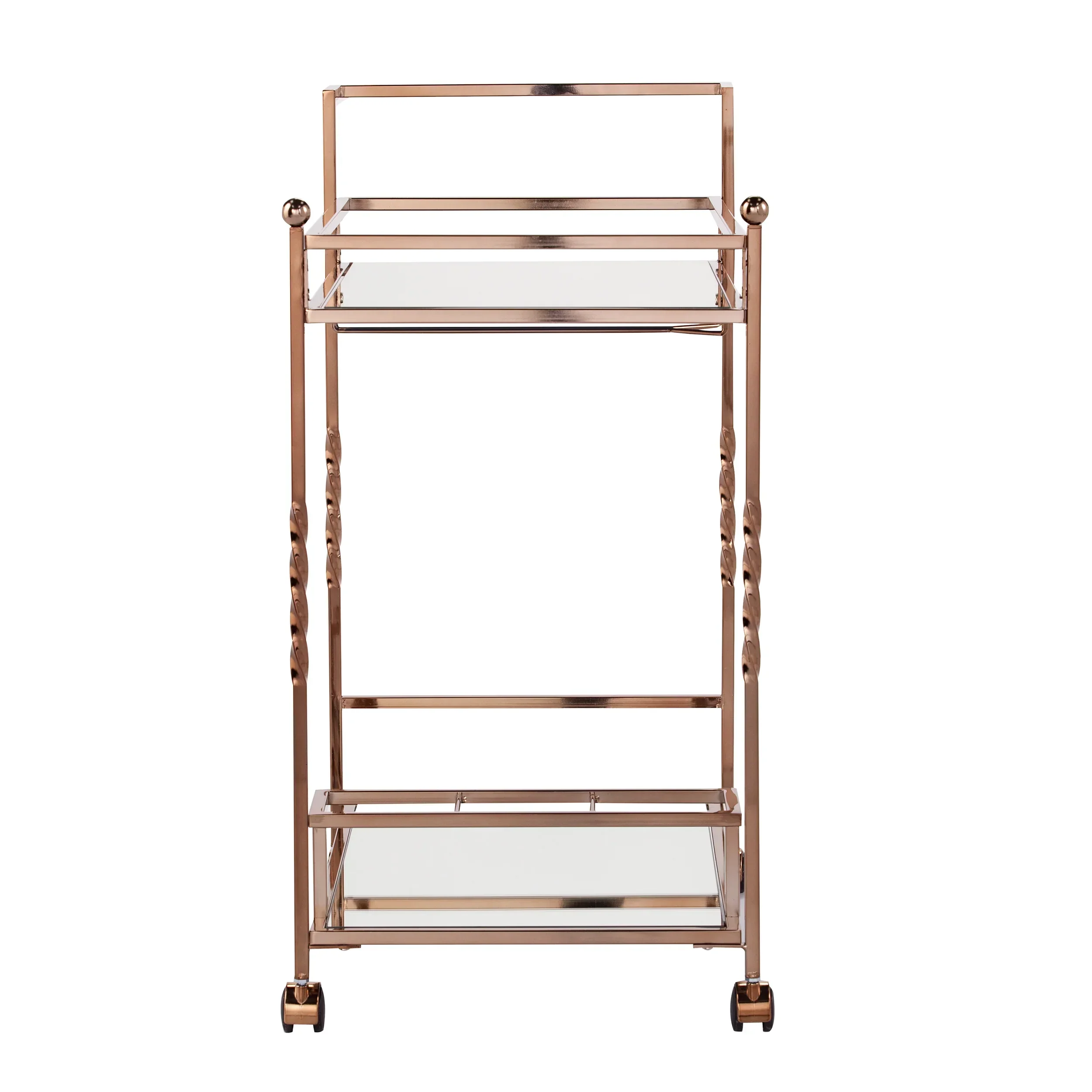 Ivers Metal Mirrored Bar Cart - Champagne - Image 3
