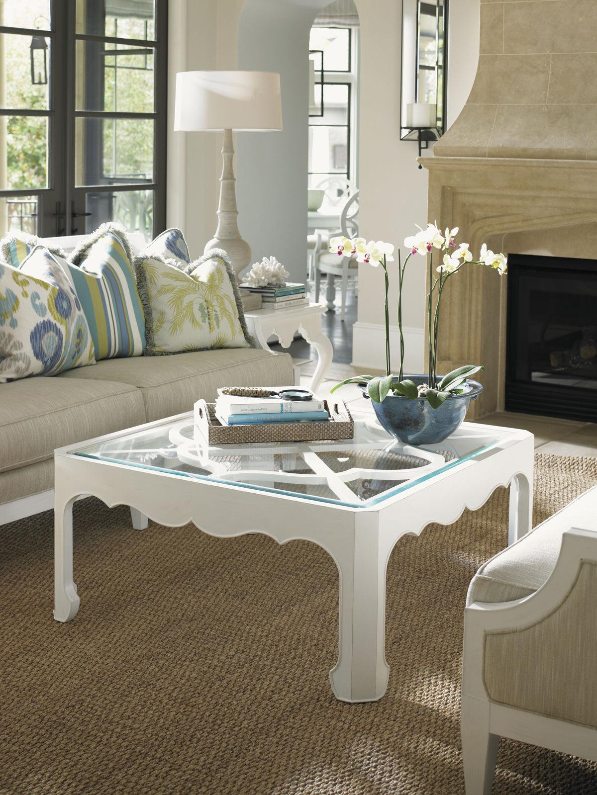 Ivory Key Cassava Cocktail Table With Glass Insert - Image 4