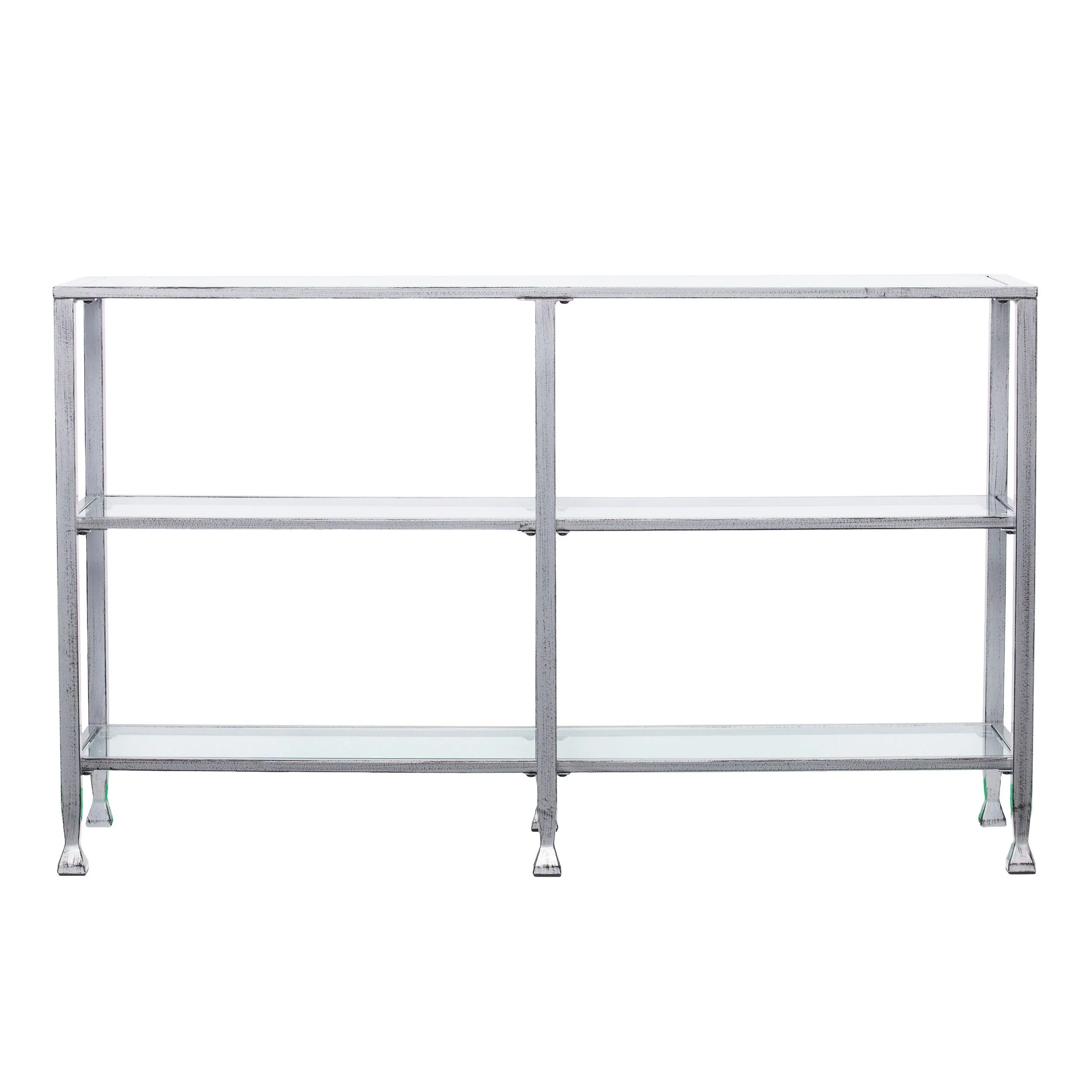 Jaymes Metal/Glass 3-Tier Console Table/Media Stand - Silver - Image 6