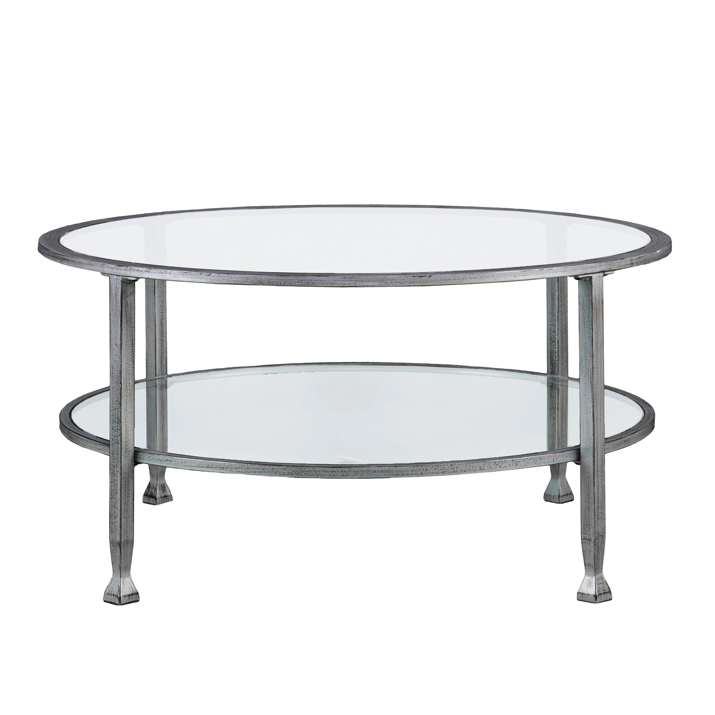 Jaymes Metal/Glass Round Cocktail Table - Silver - Image 5