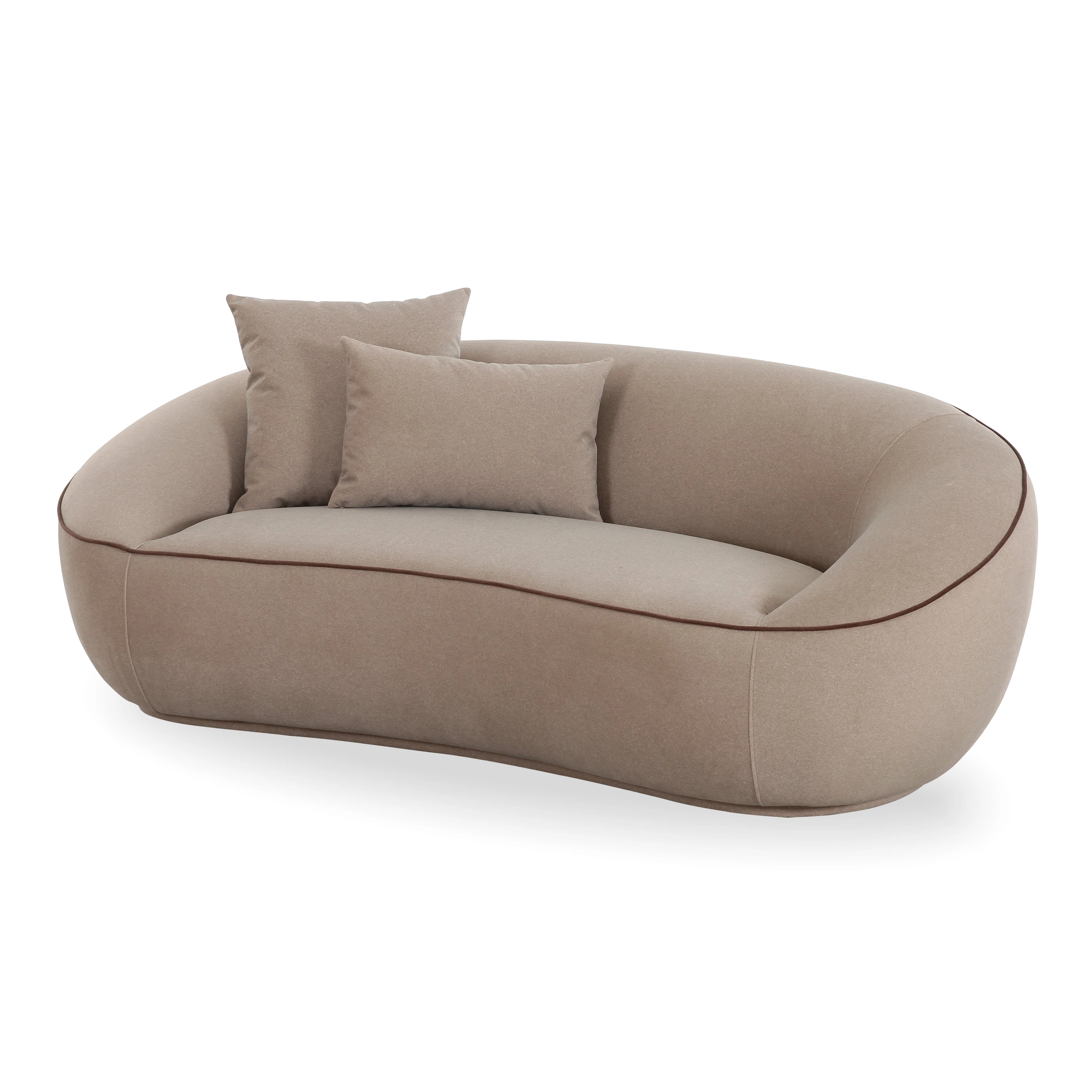 Jenny 78" Taupe Performance Faux Mohair Loveseat - Image 3