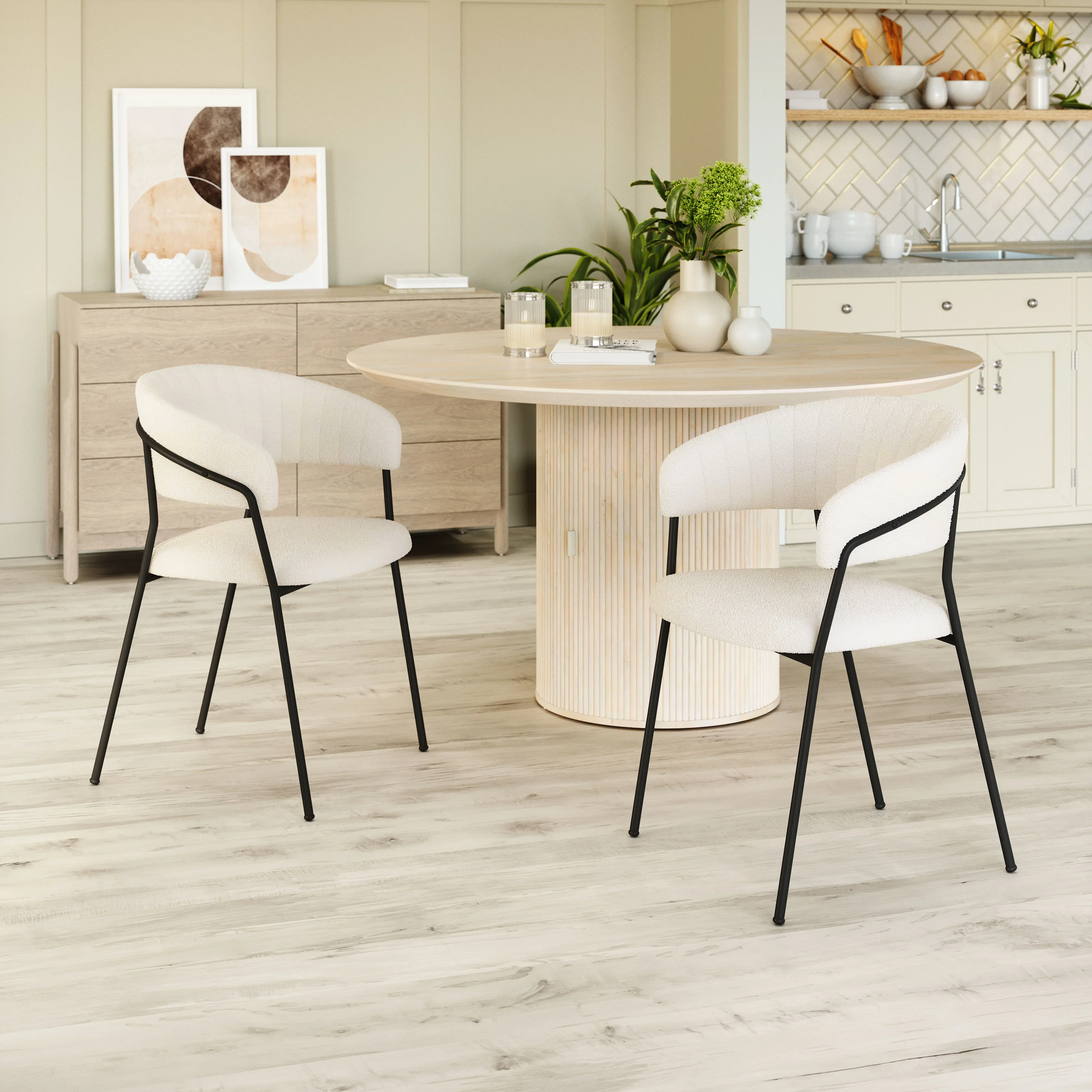 Josephine Dining Chair (Set of 2) Cream - Image 2