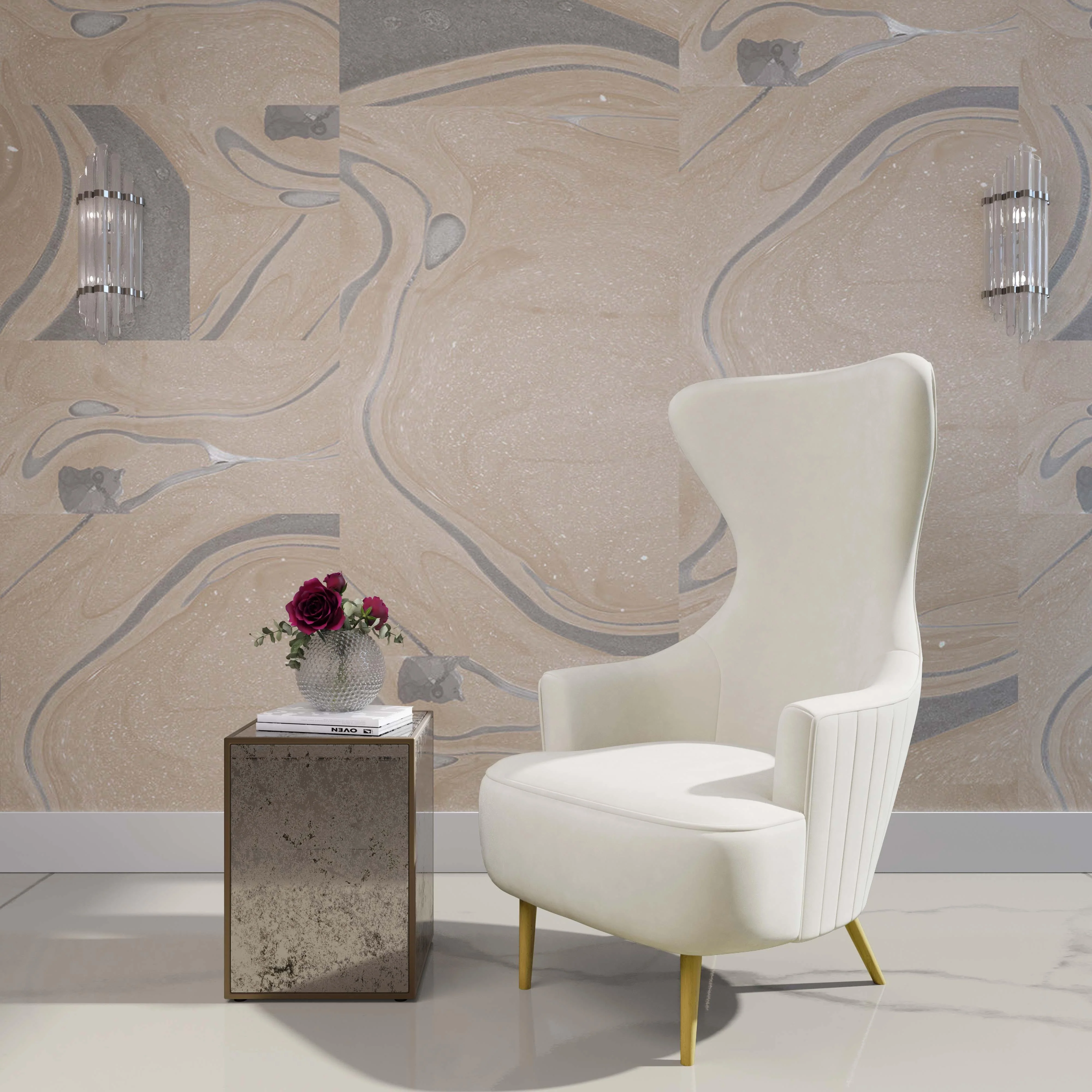 Julia Channel Tufted Wingback Chair - Image 2