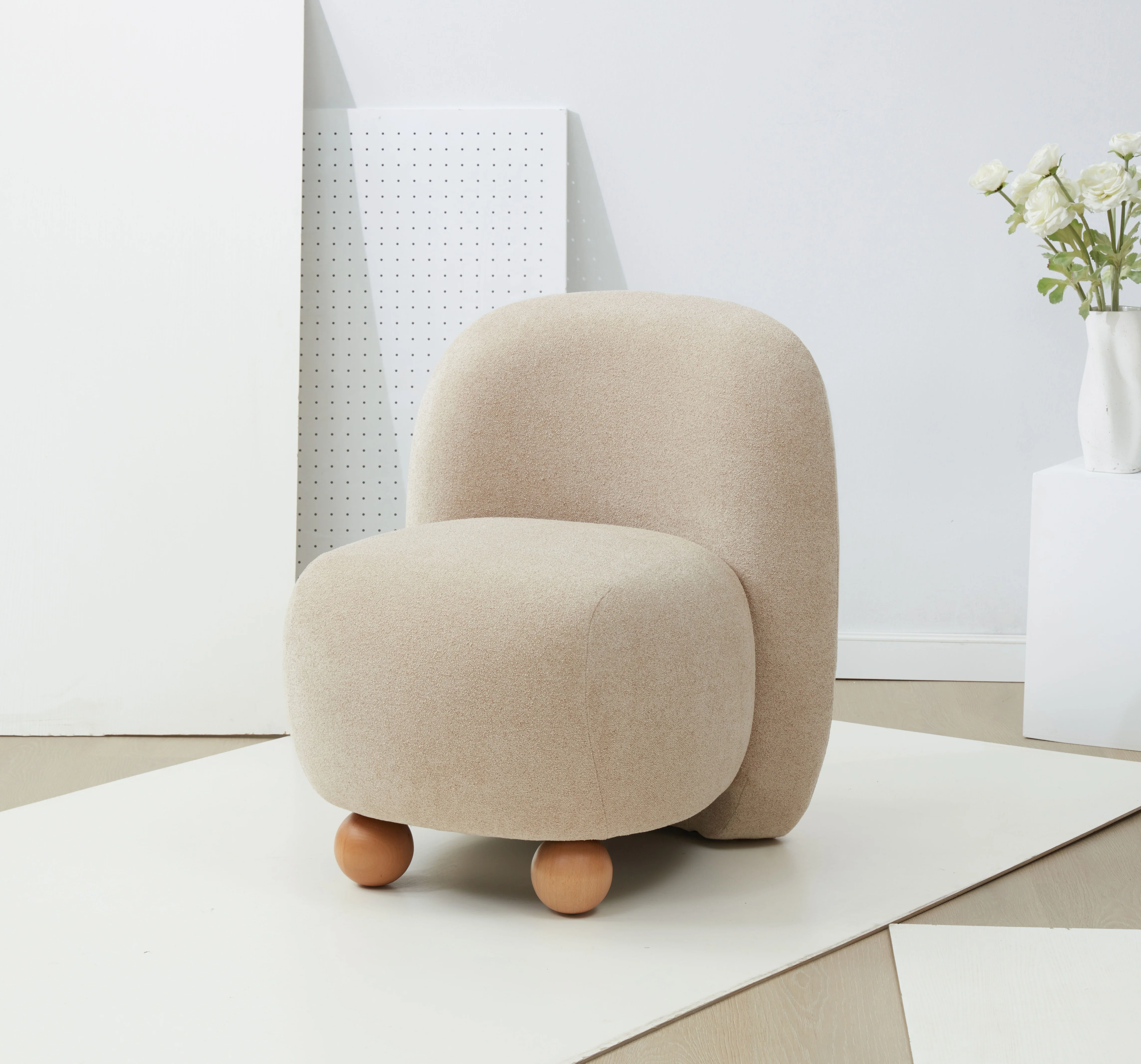 Kalia Boucle Bun Foot Accent Chair - Image 8