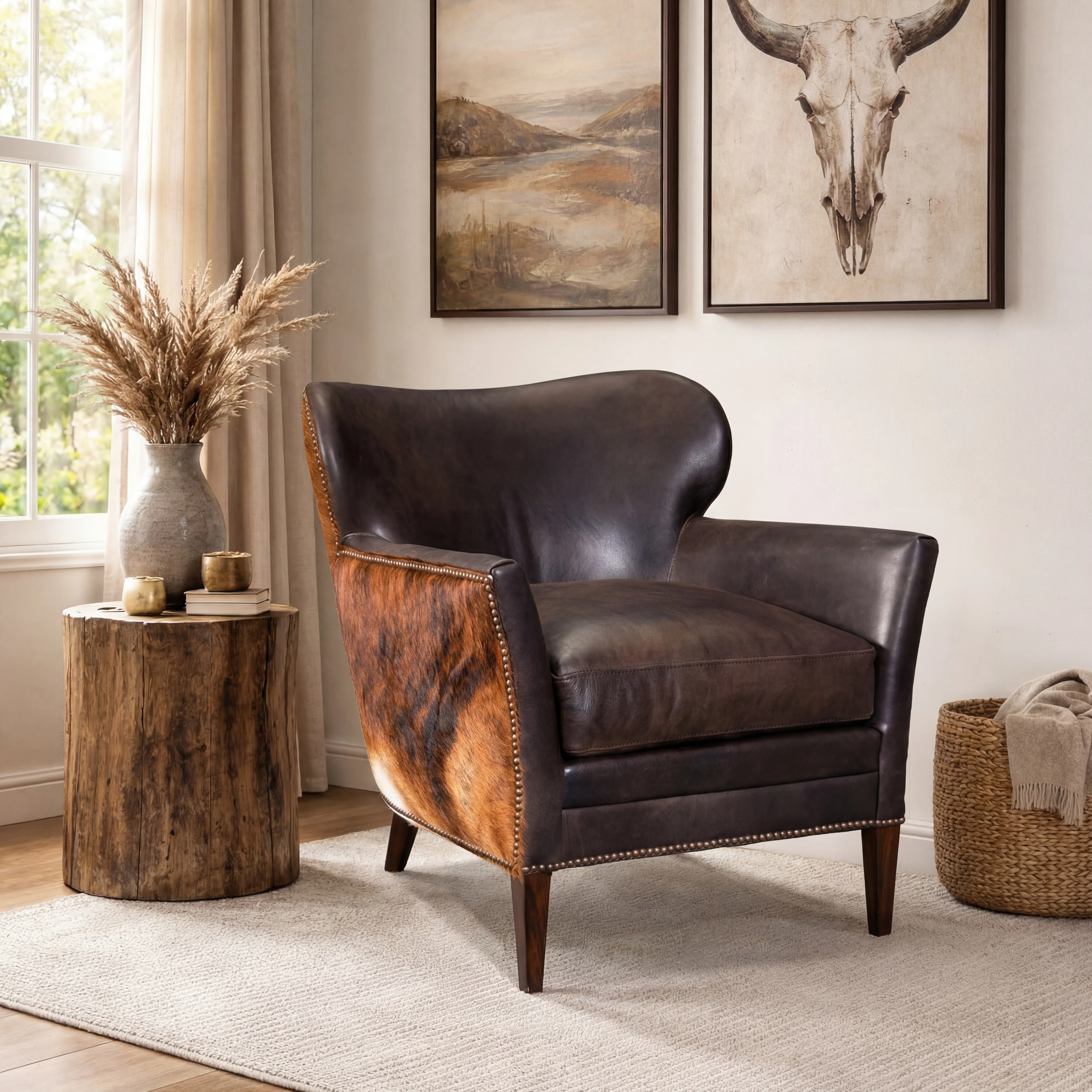 Kato Leather Club Chair with Dark HOH - Image 4