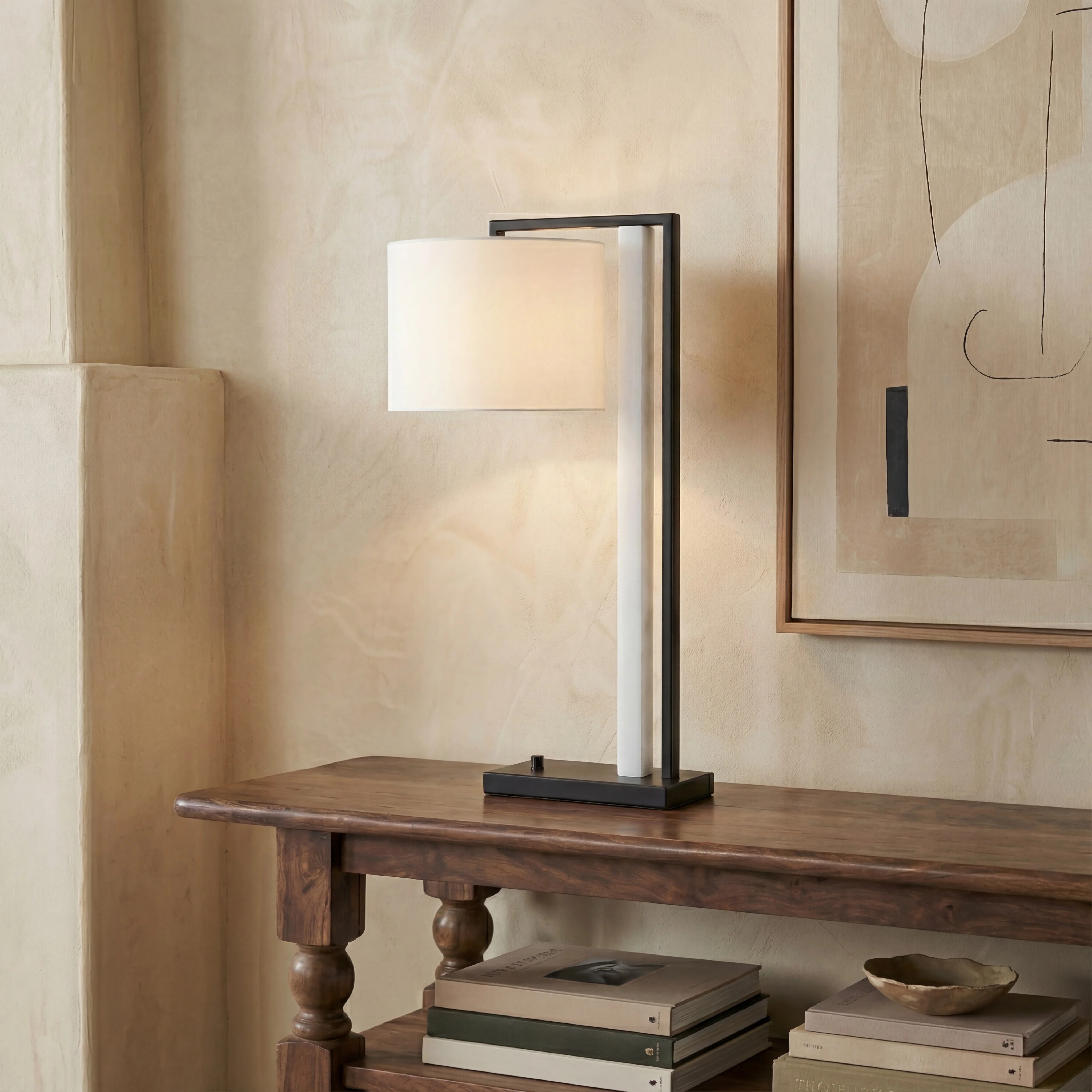 Katryna Alabaster And Metal Table Lamp - Image 2
