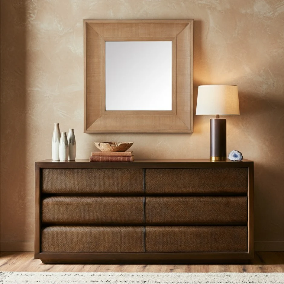 Kaya Square Wood Mirror - Image 2