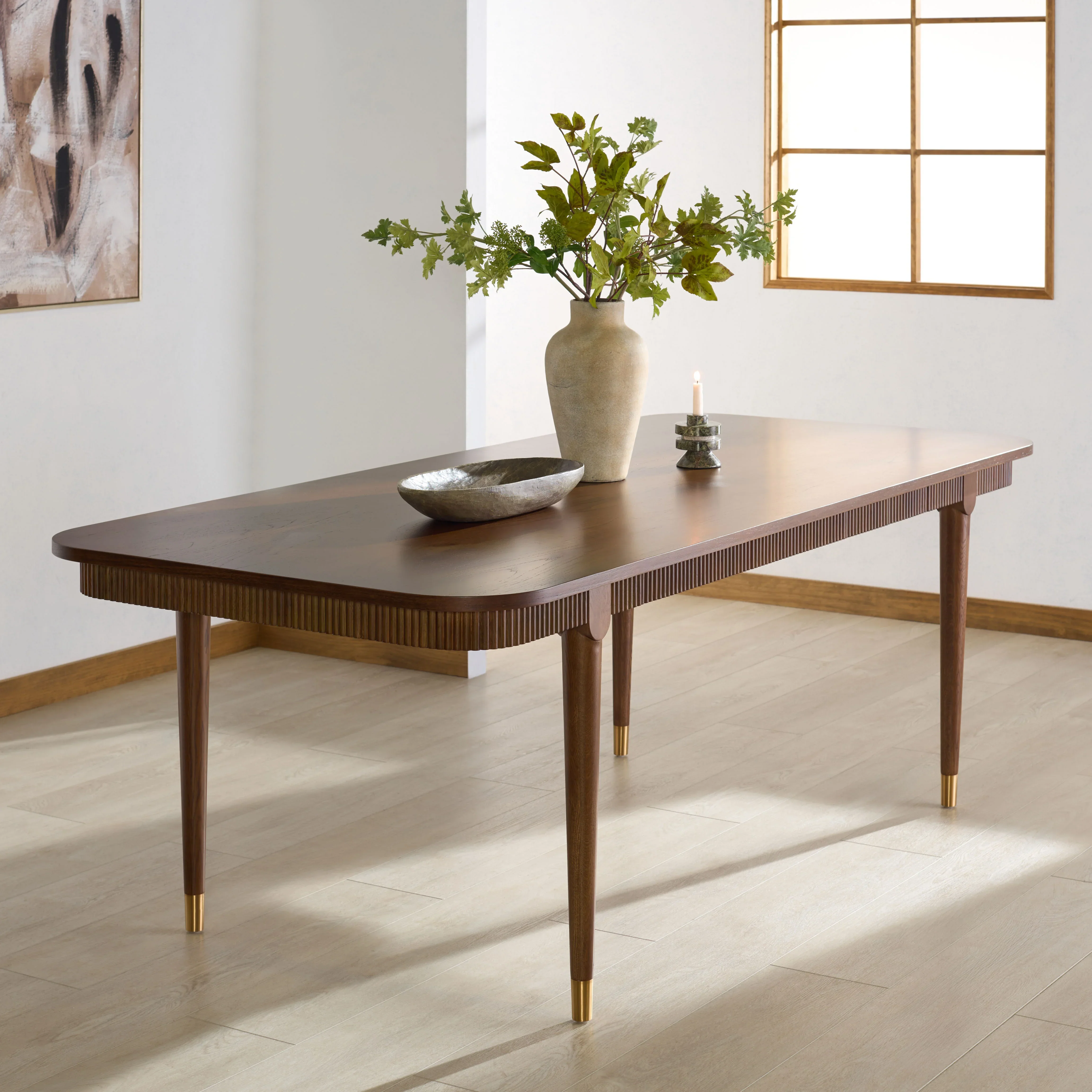 Kaylenne 90" Ribbed Apron Dining Table - Image 2