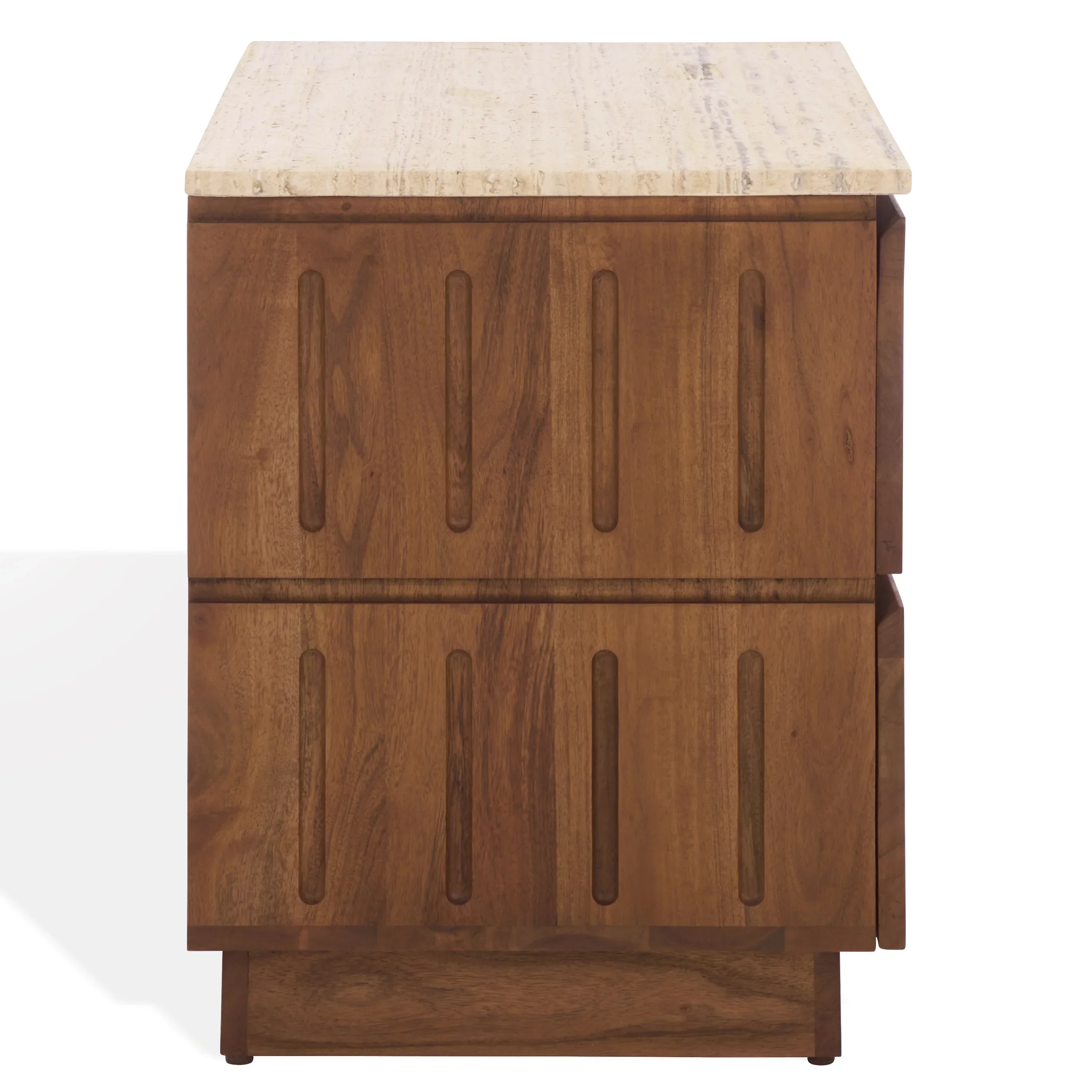 Kaylissa Travertine Top 2 Drawer Nightstand - Image 10