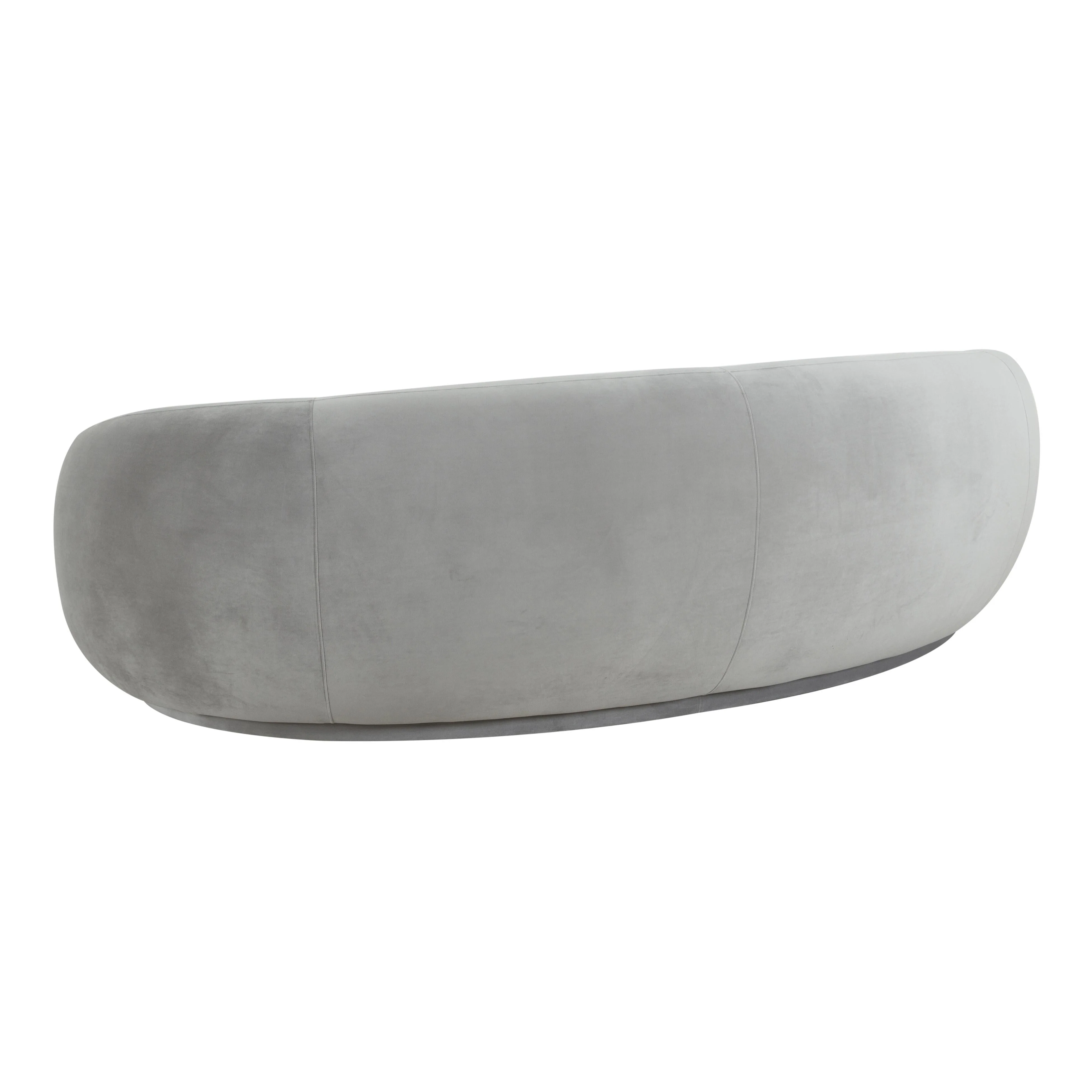 Kendall Light Grey Velvet Sofa - Image 4