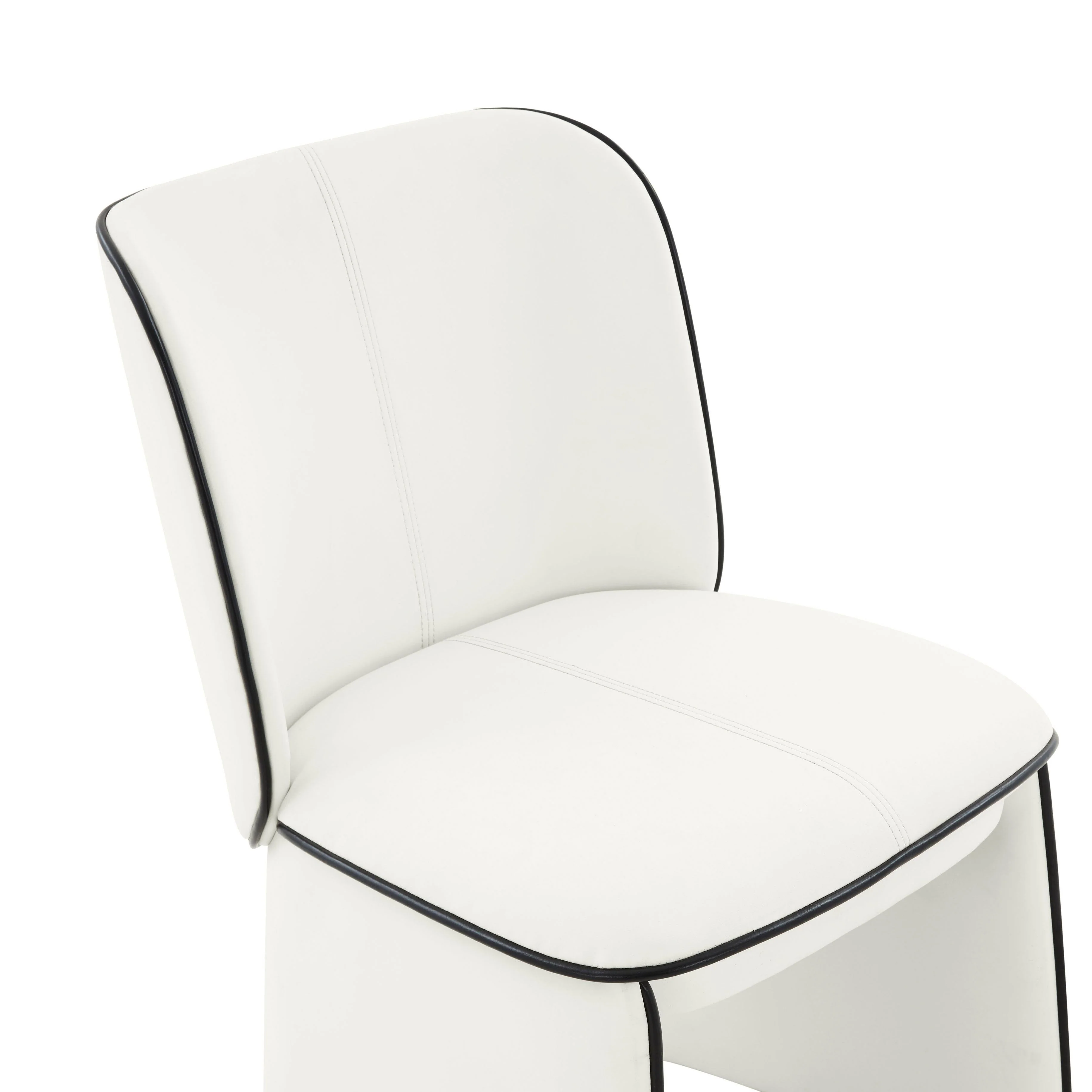 Kinsley Cream Vegan Leather Dining Chair - Image 5