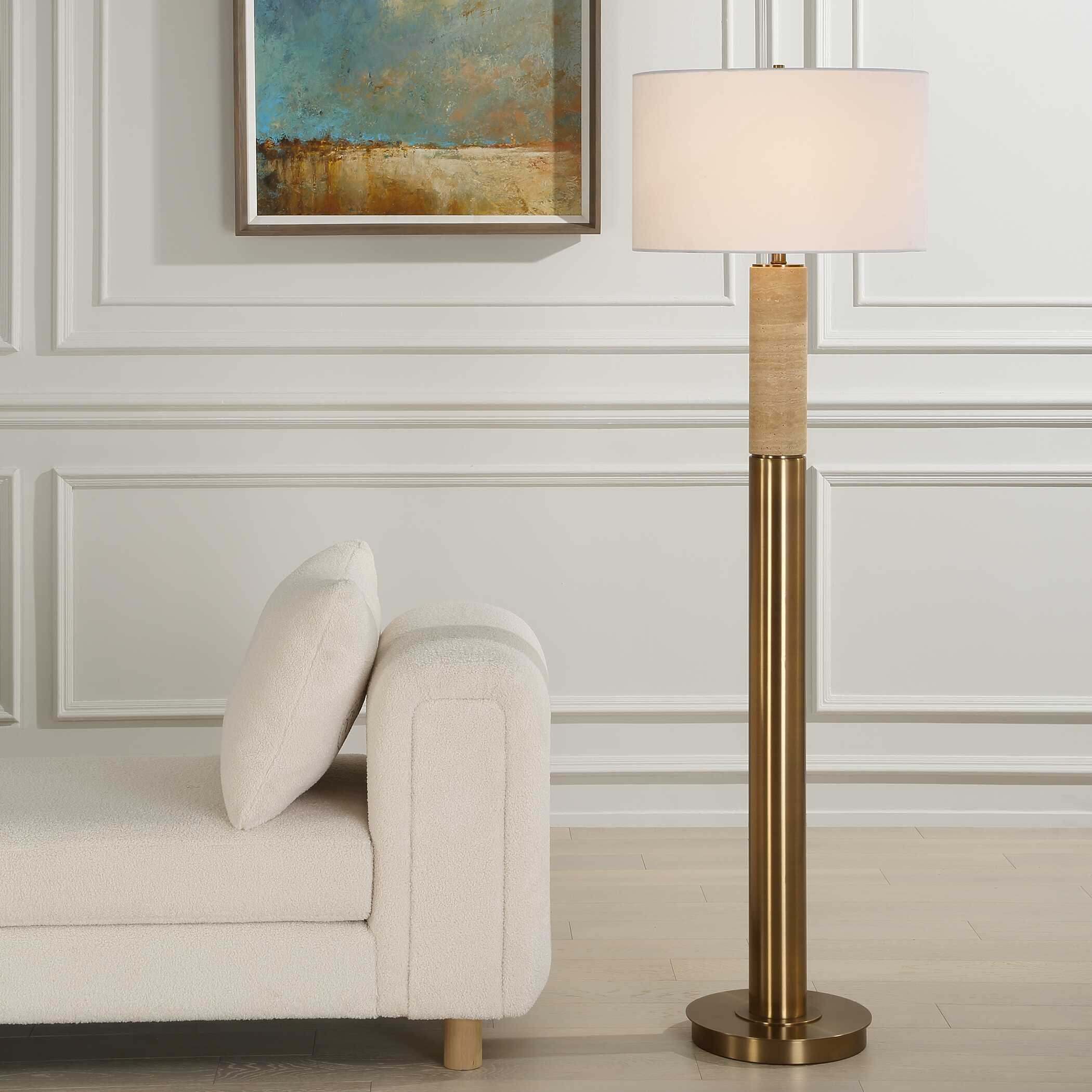Knox Travertine Floor Lamp - Image 2