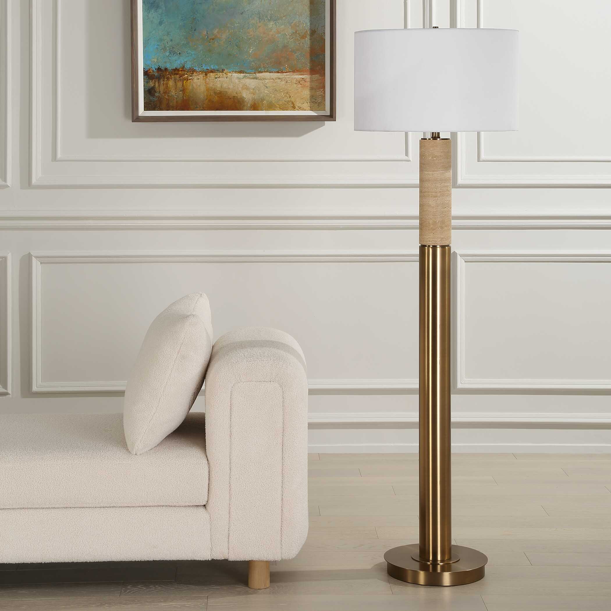 Knox Travertine Floor Lamp - Image 3