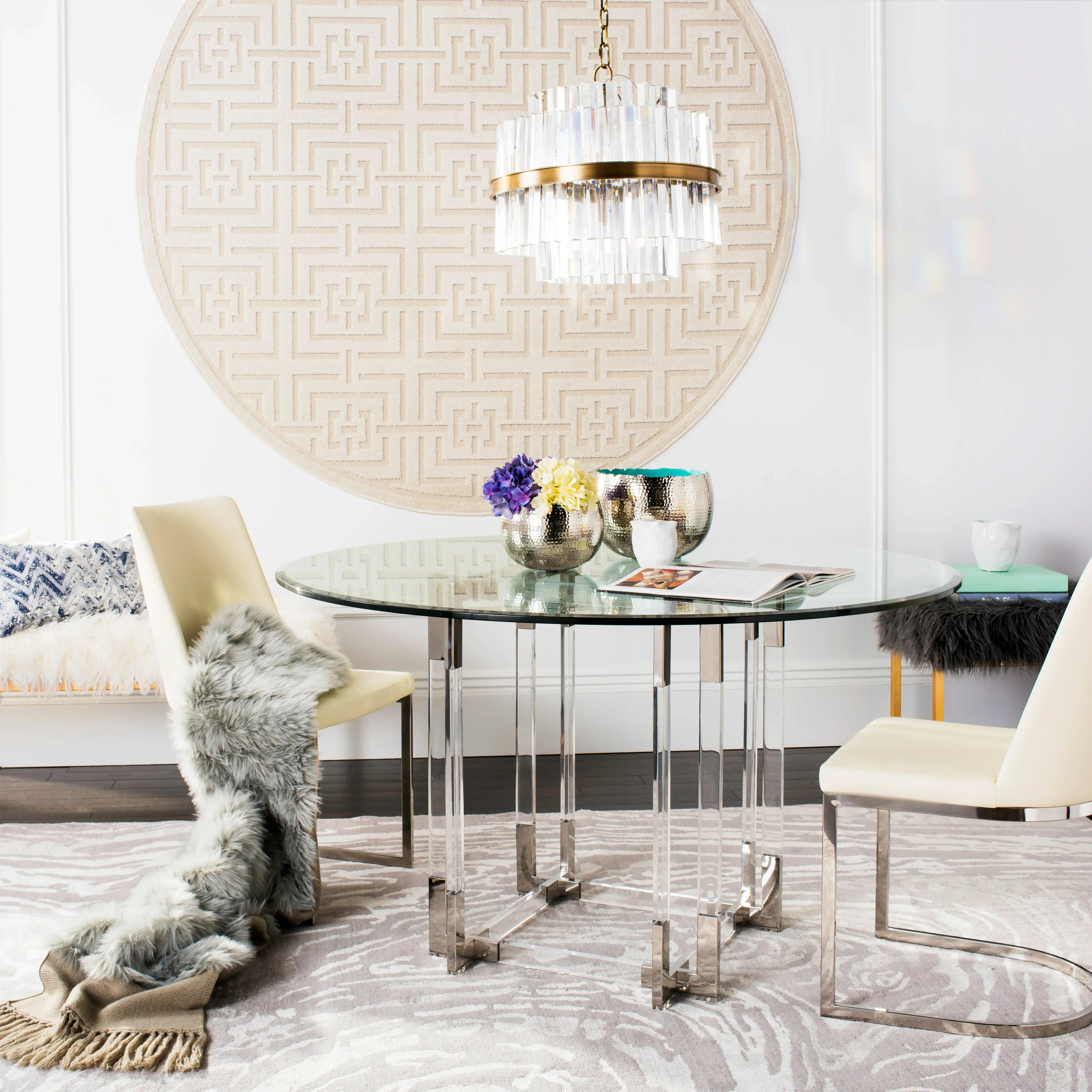 Koryn 42" Acrylic Dining Table - Image 4