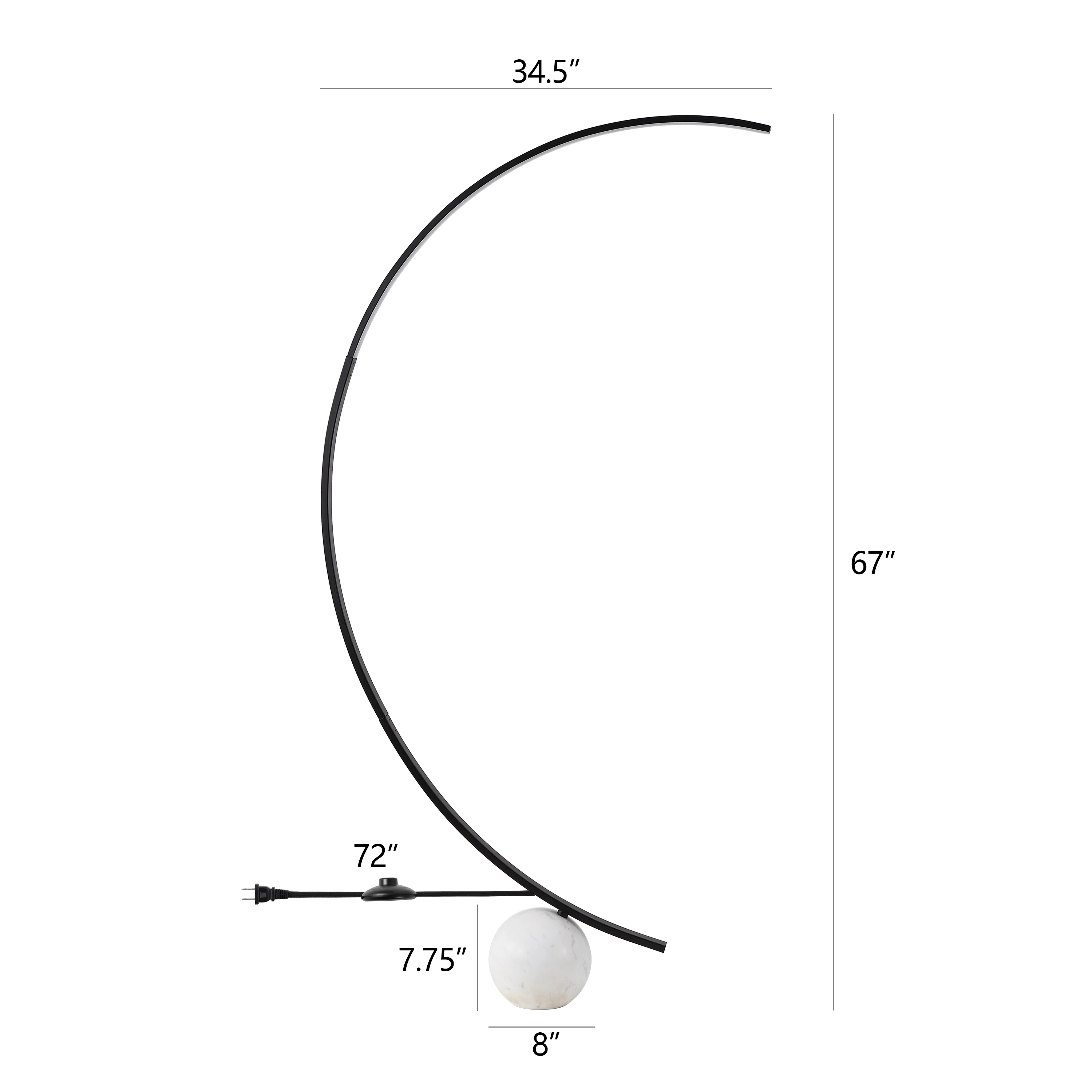 Krysandra Marble Base Floor Lamp - Image 2