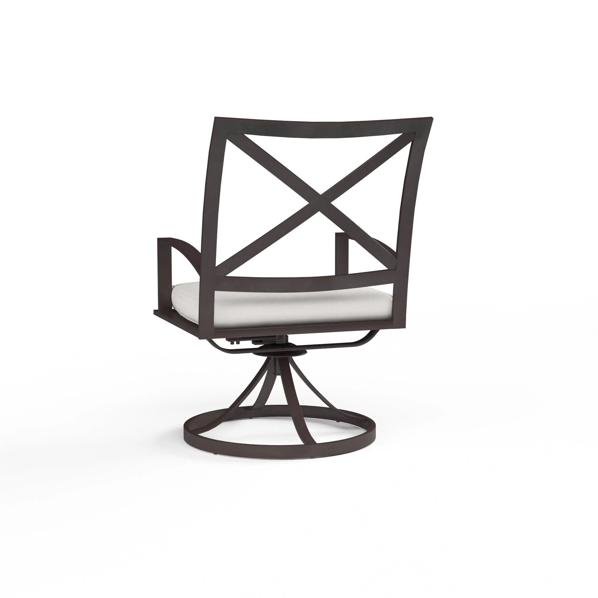 La Jolla Swivel Dining Chair in Canvas Flax w/ Self Welt - Image 3