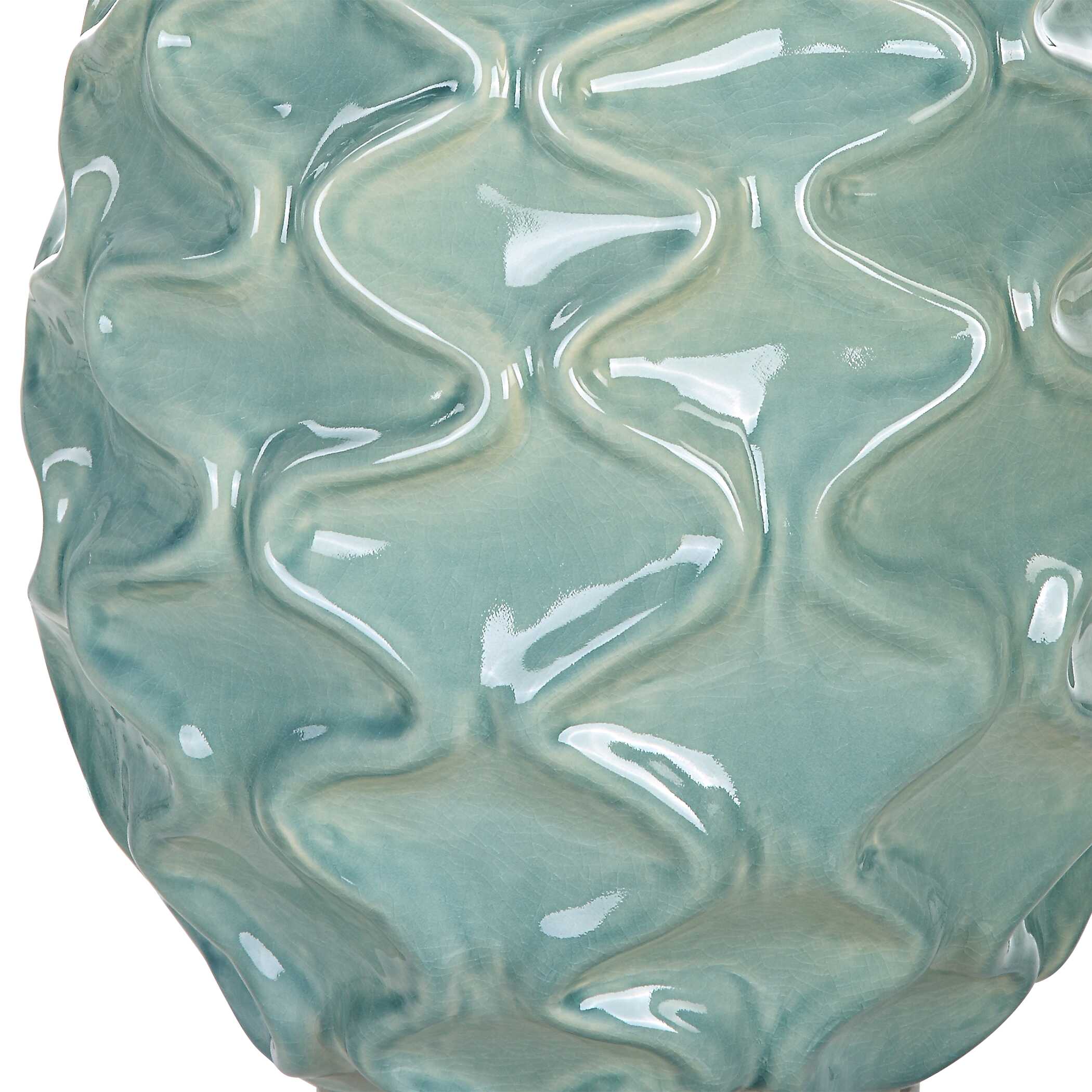 Laced Up Sea Foam Glass Table Lamp - Image 4