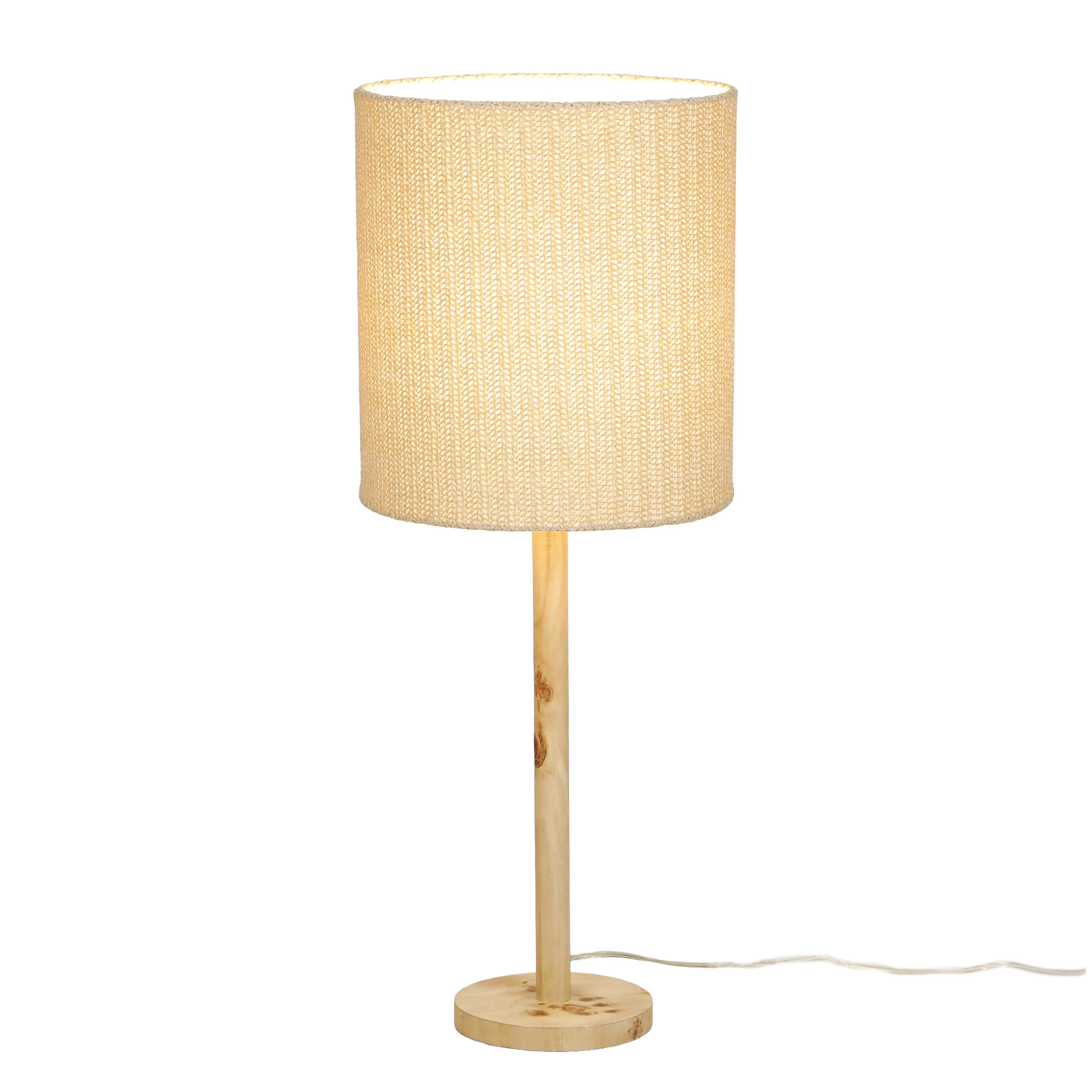 Lamia Natural Burl and Raffia Contract-Grade Table Lamp - Image 4