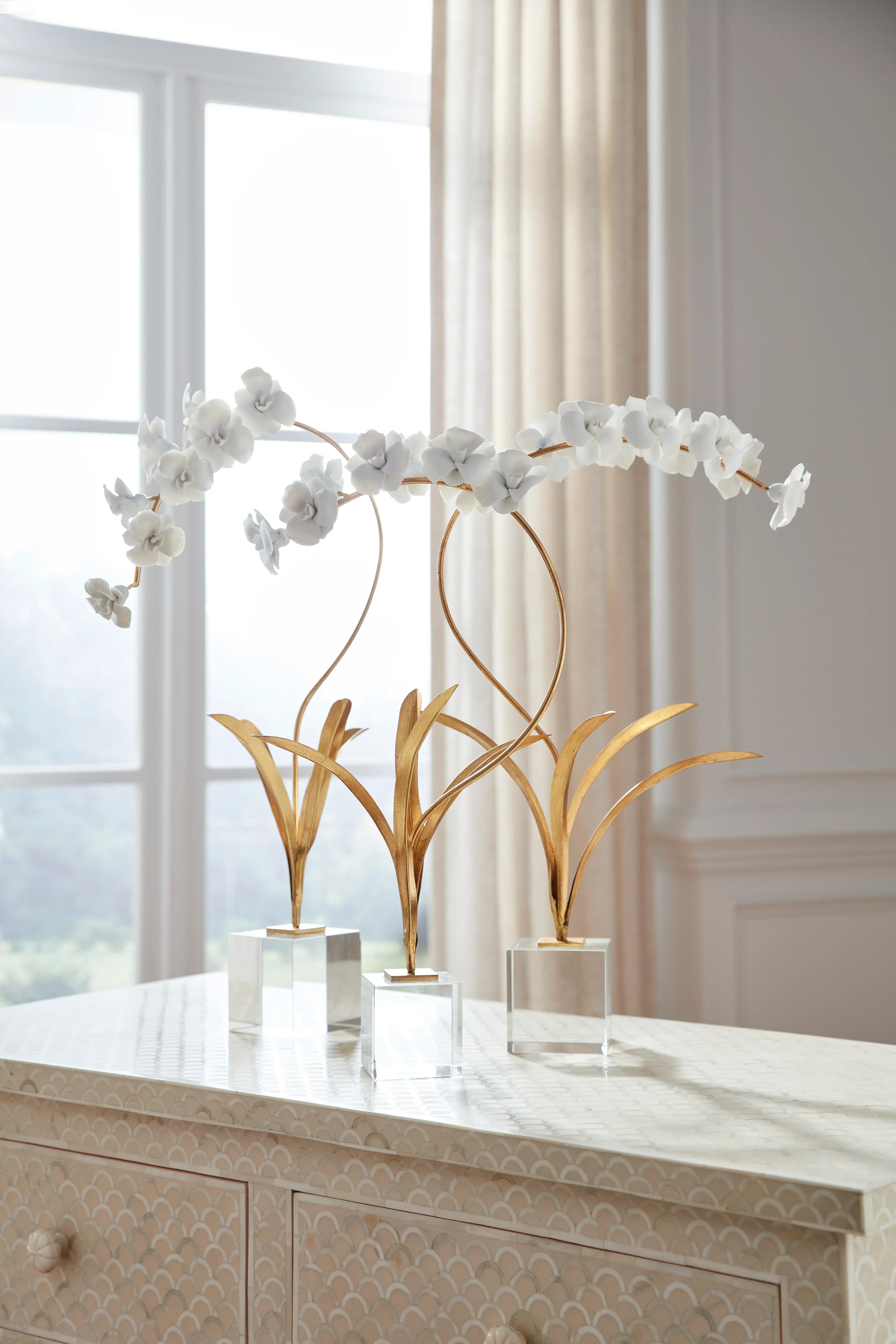 Large Orchid On Stand - Image 2