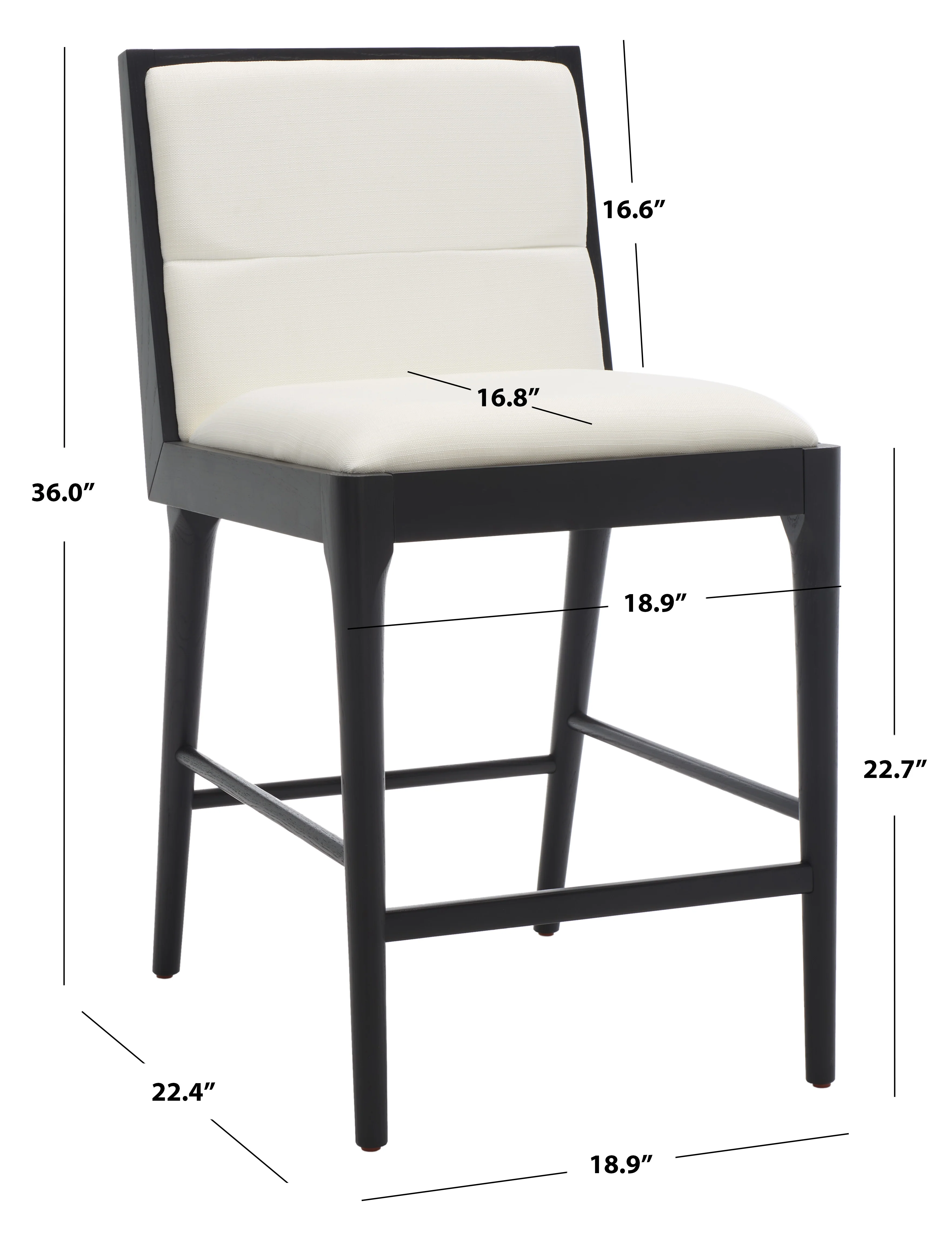 Laycee Linen And Wood Counter Stool - Image 9