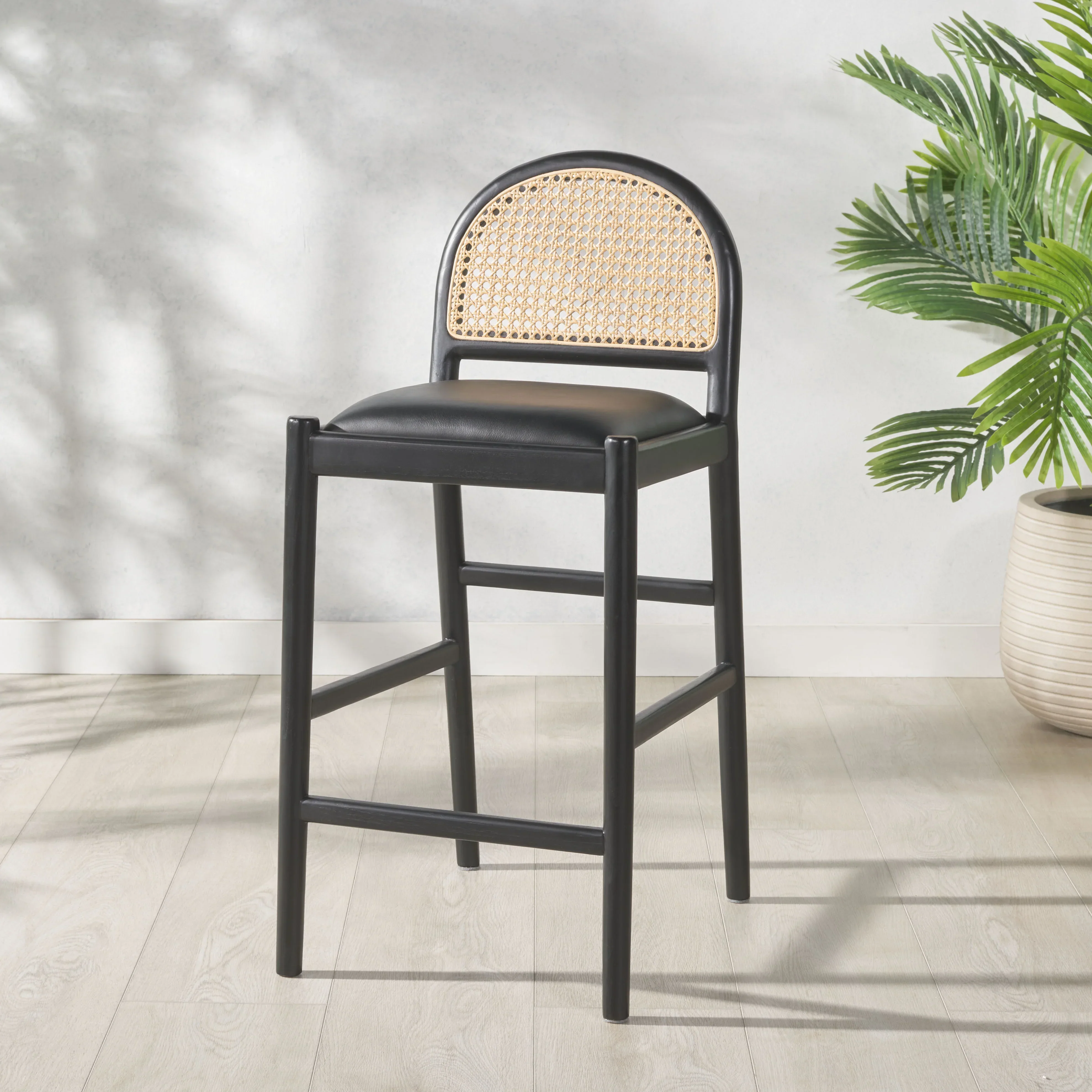 Laylie Rattan And Leather Counter Stool - Image 44