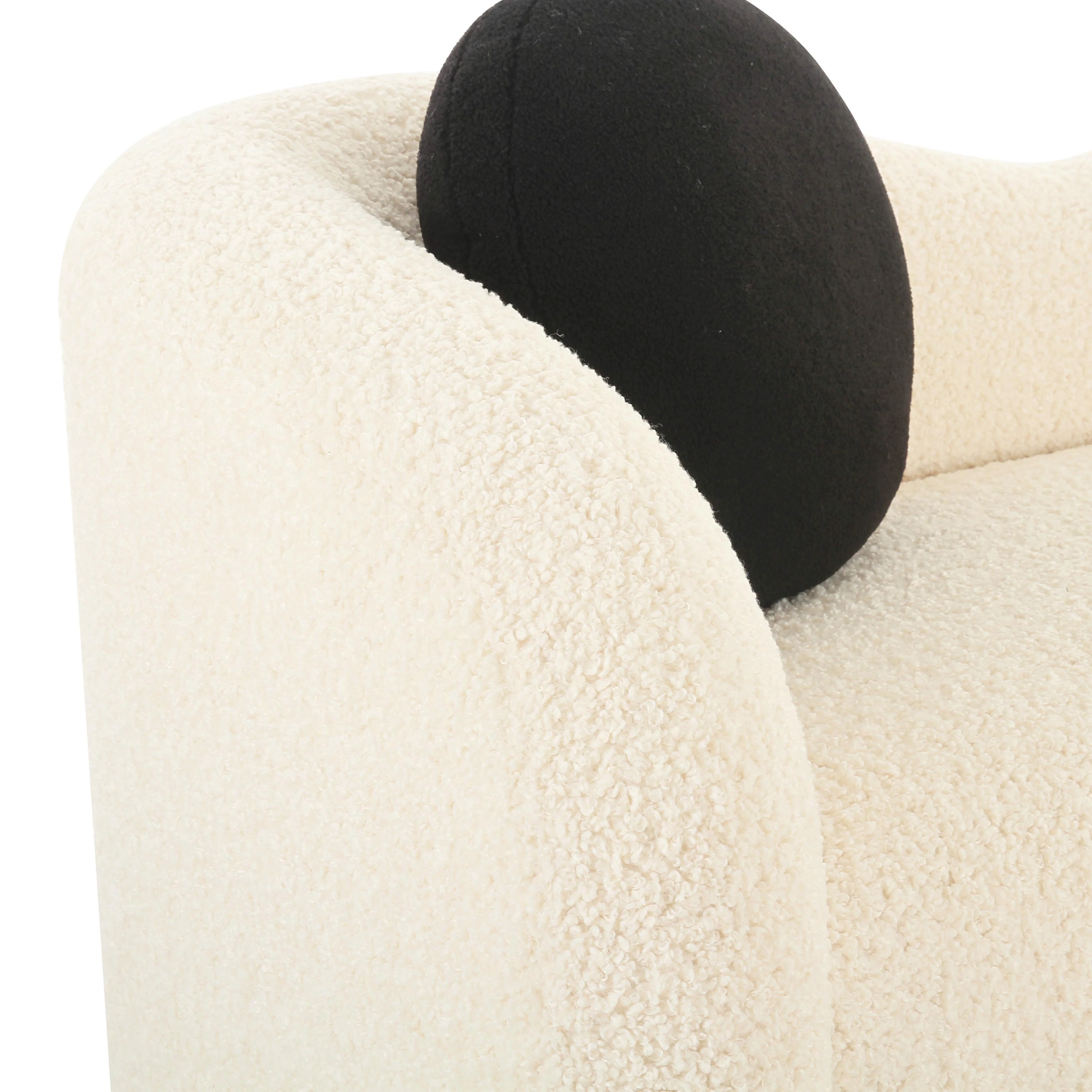Leonie Beige Faux Shearling 84" Sofa - Image 5