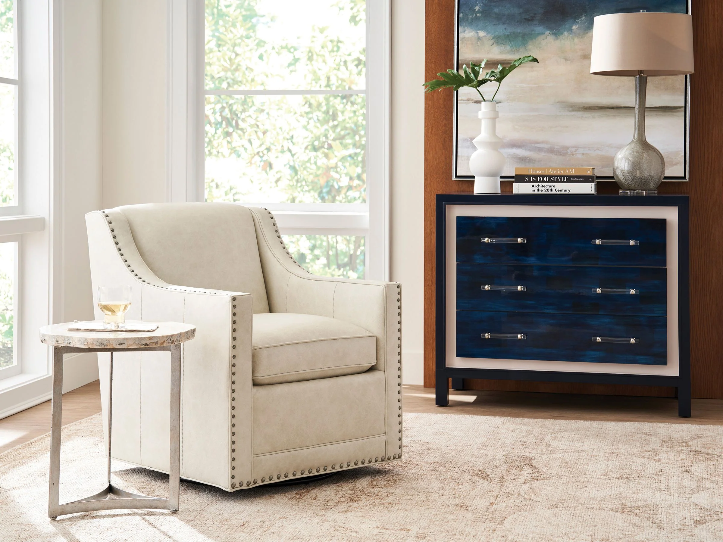 Lexington Leather Barrier Leather Swivel Chair - Image 6