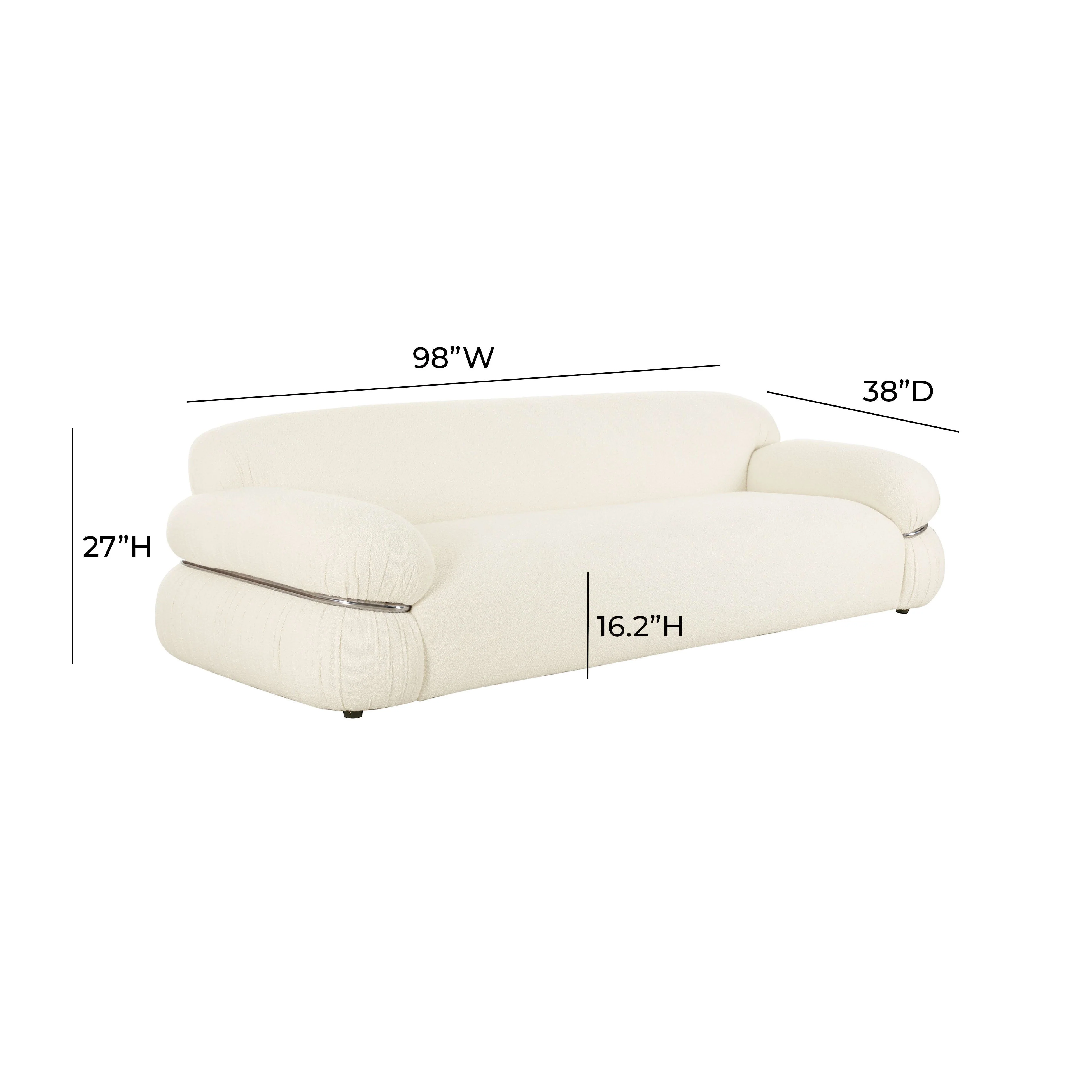 Leyla Cream Boucle Sofa - Image 6