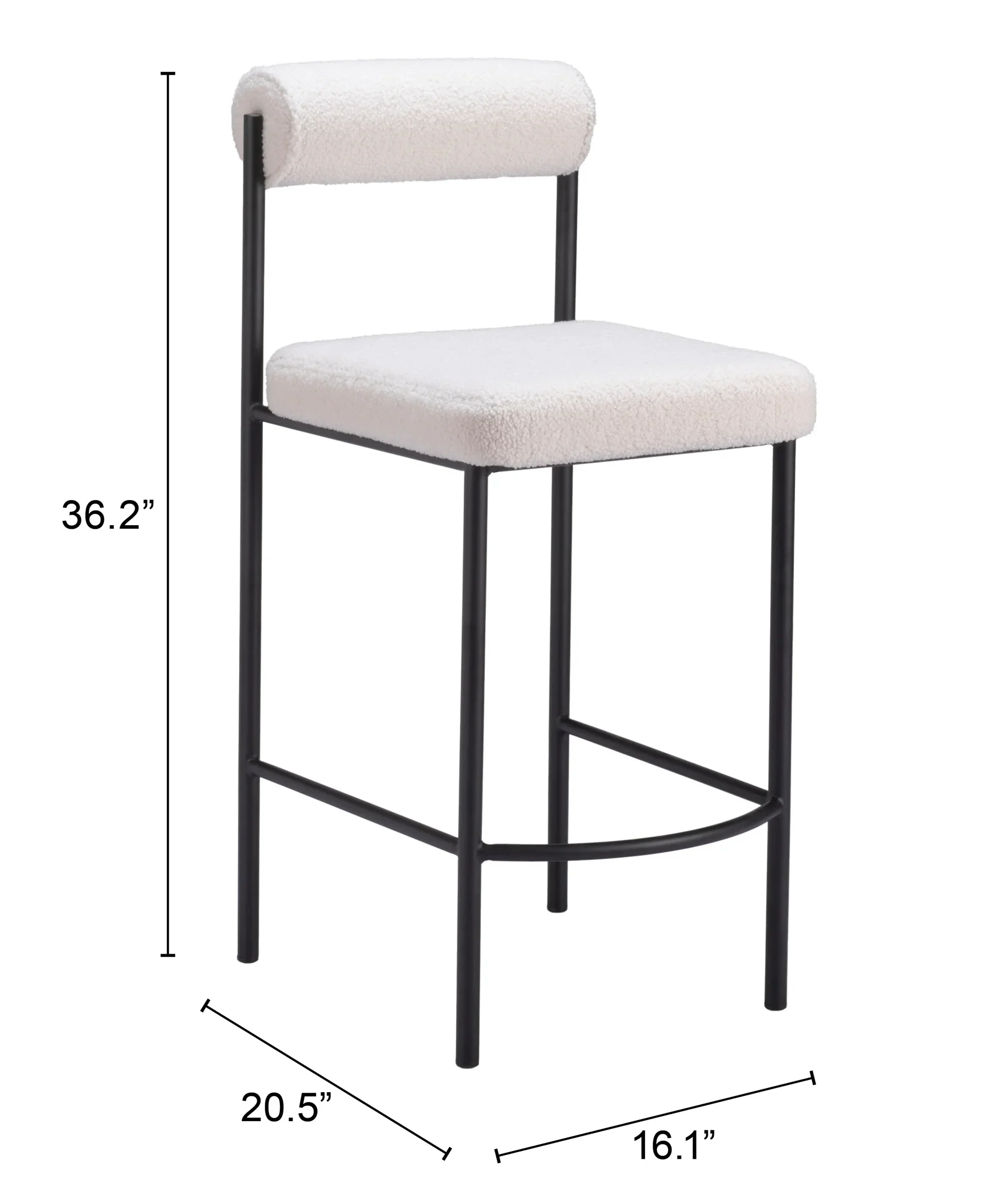 Livorno Counter Stool (Set of 2) Ivory - Image 6