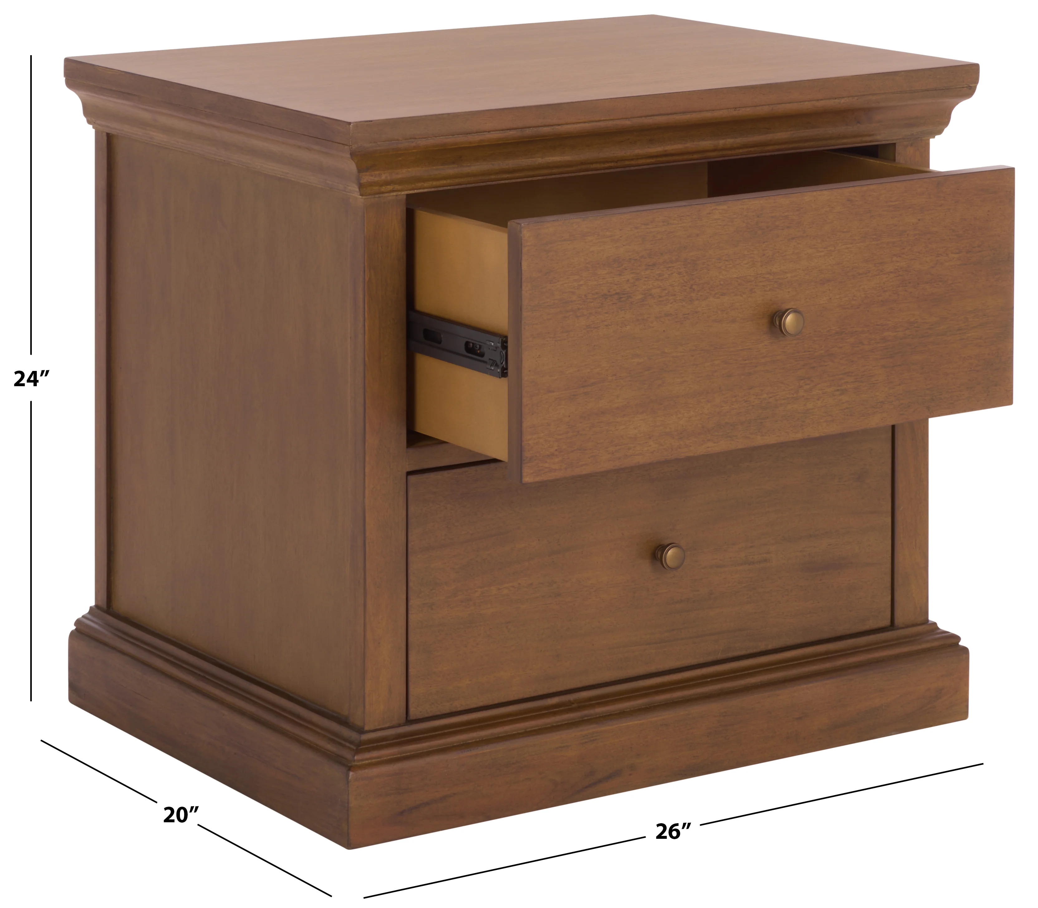 Lizzy 2 Drawer Wood Nightstand - Image 8