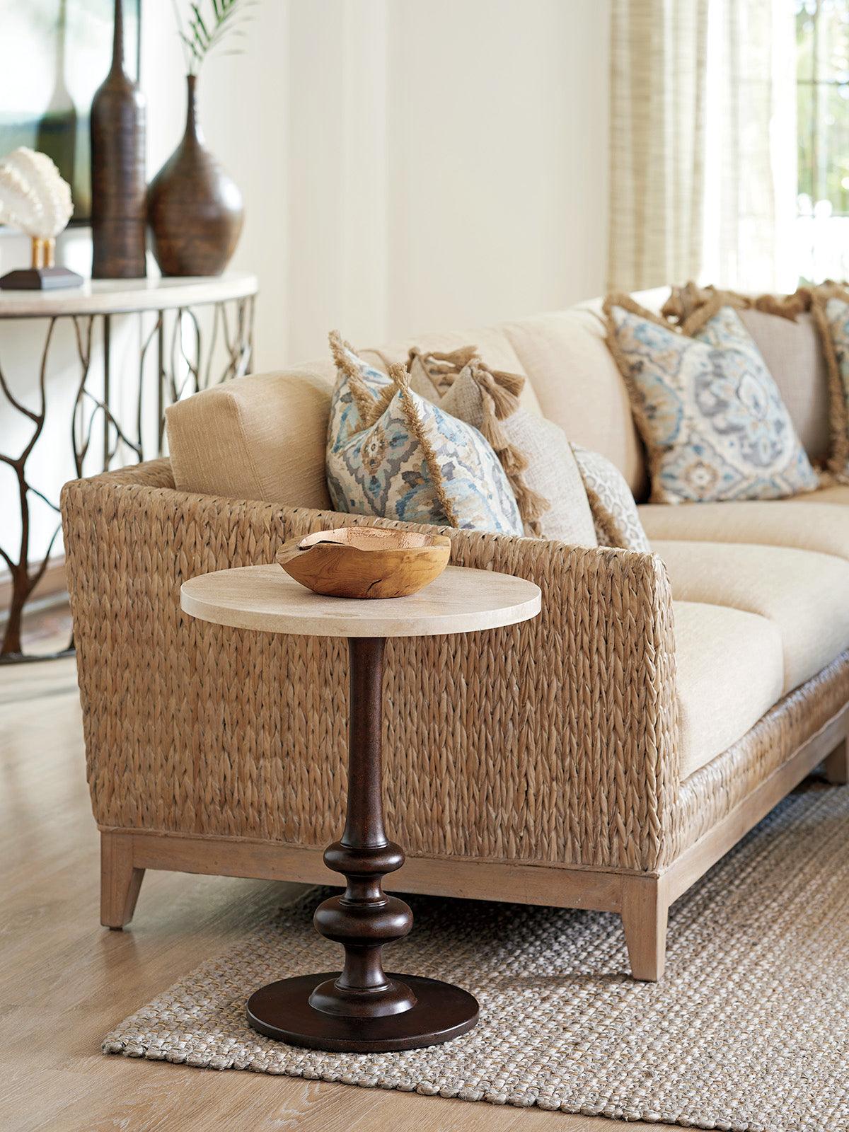 Los Altos Marshall Stone Top Round End Table - Image 2