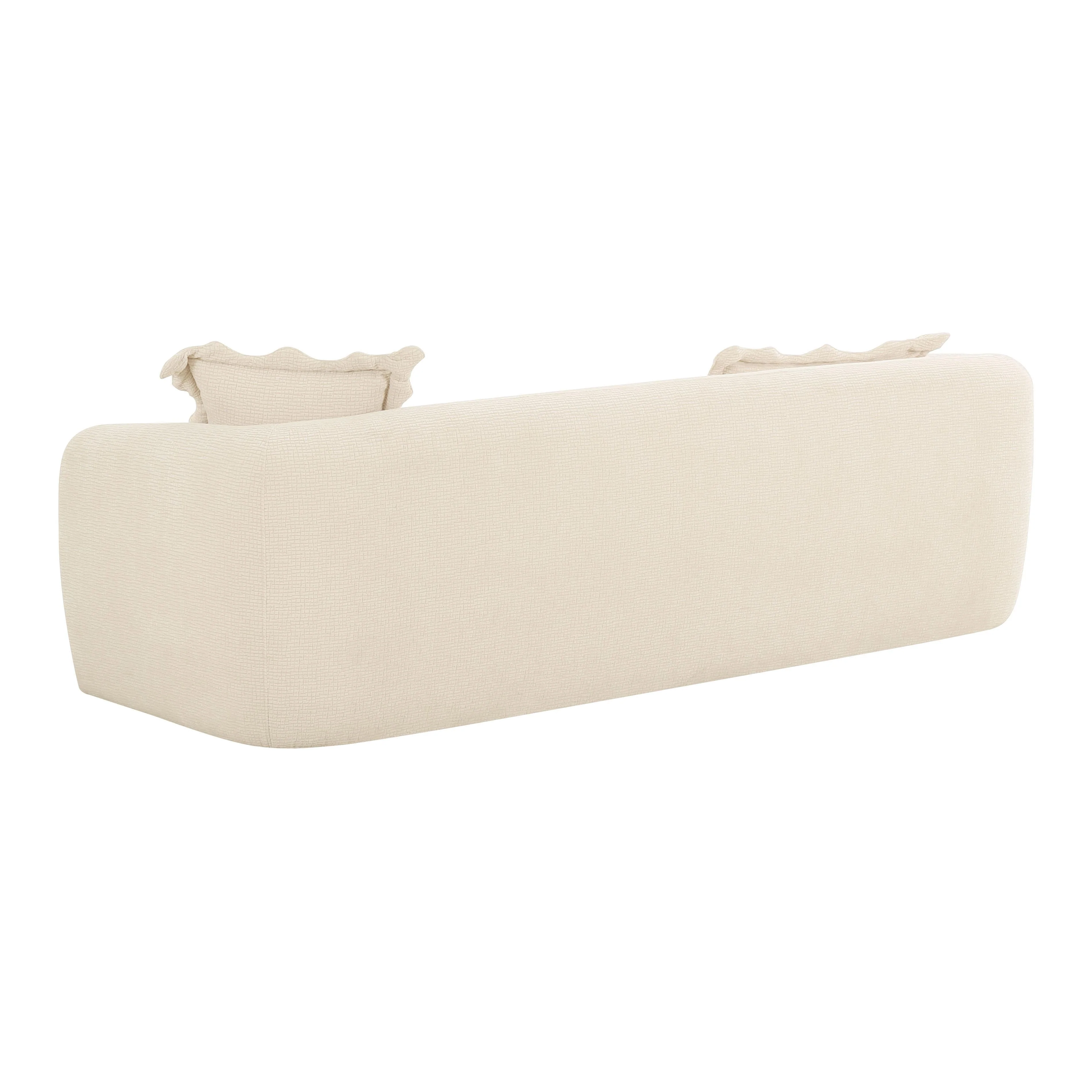Lou 91" Sandstone Textured Performance Fabric Sofa - Image 4