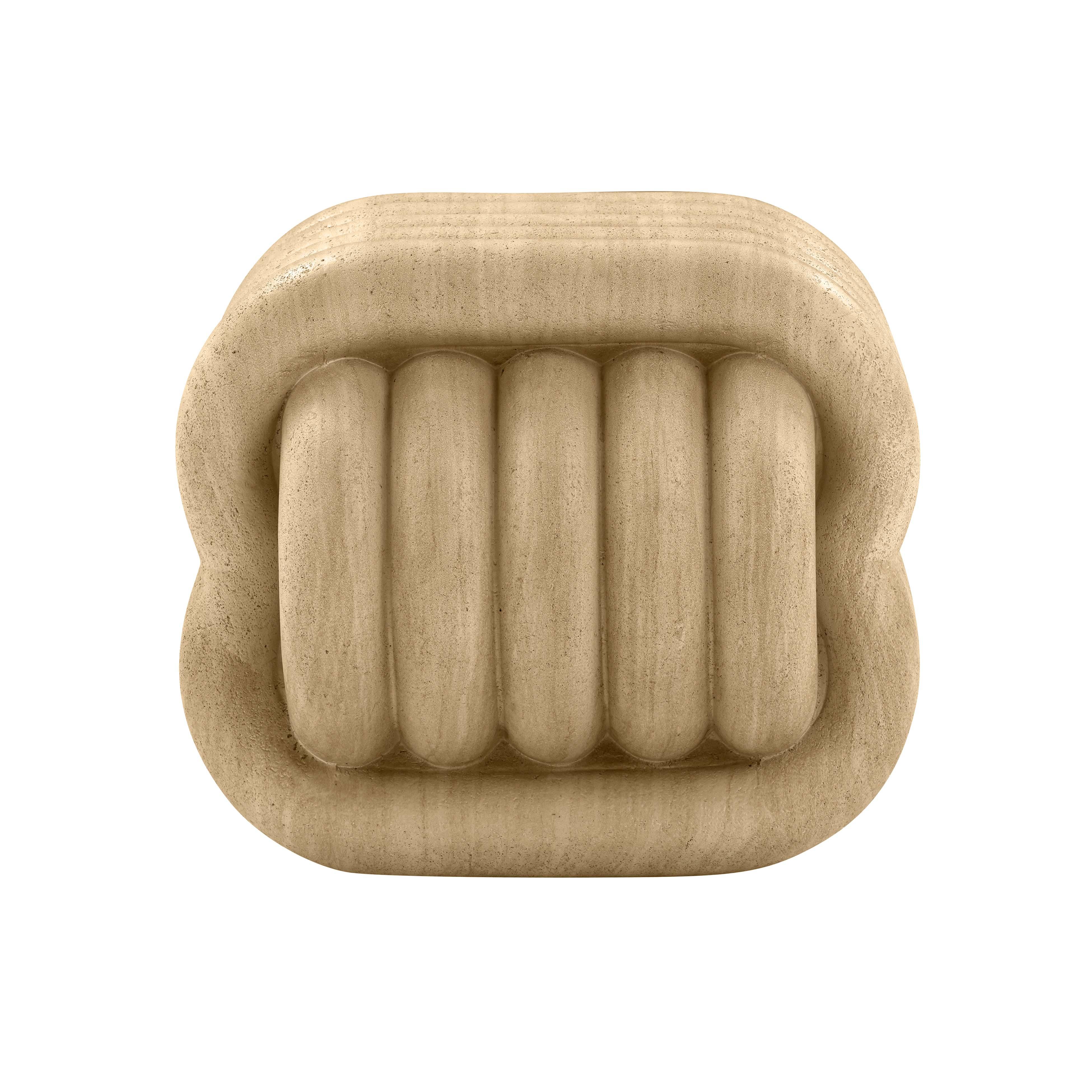 Love Knot Faux Travertine Indoor / Outdoor Accent Stool - Image 3