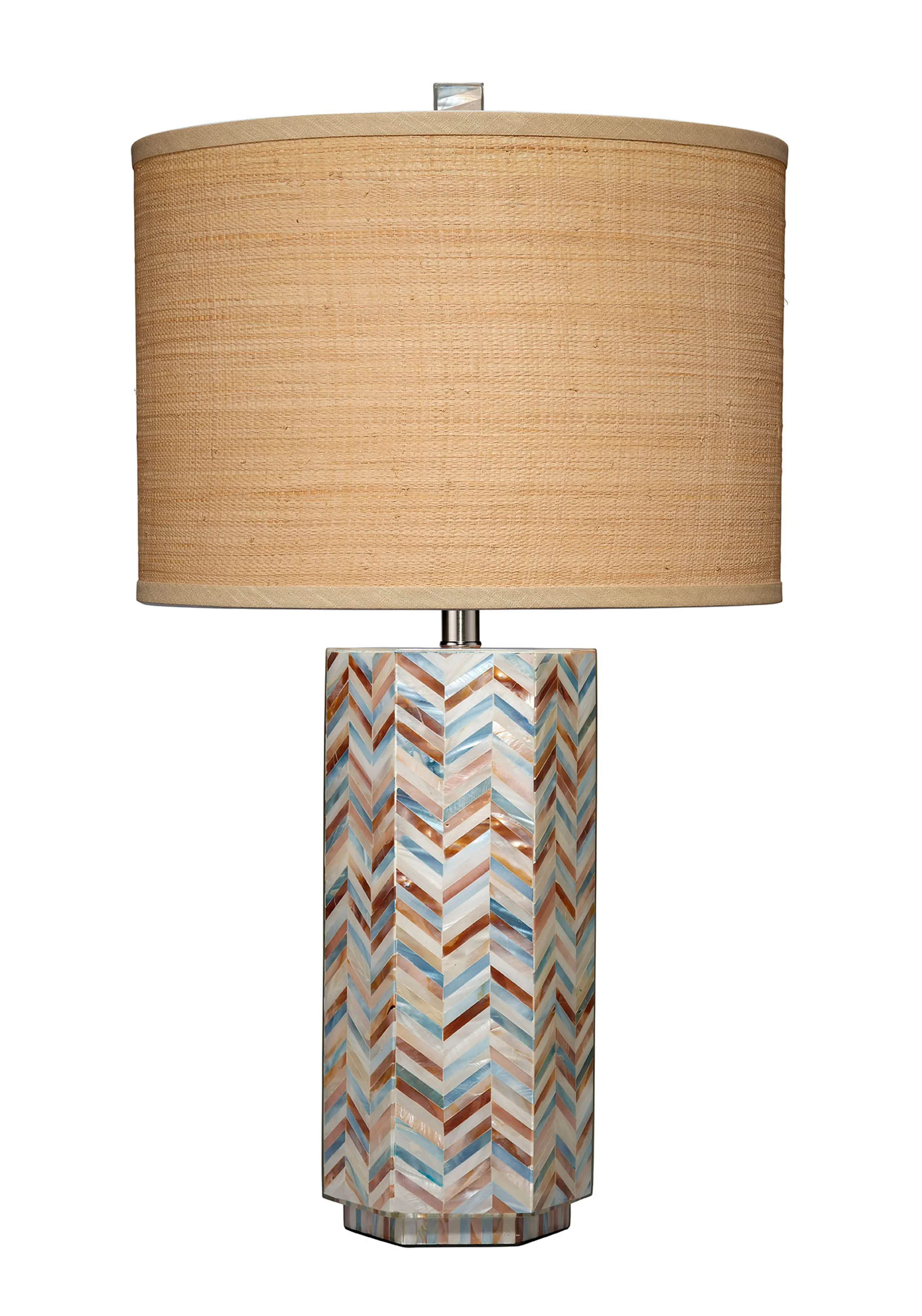Lucille Mother of Pearl Table Lamp with Raffia Shade